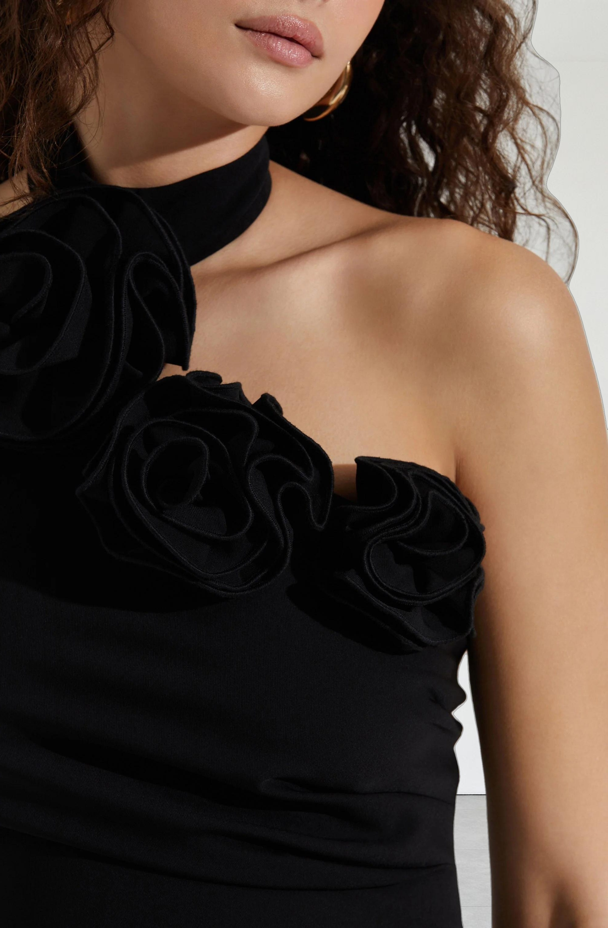 Corsage Halter Mini Dress