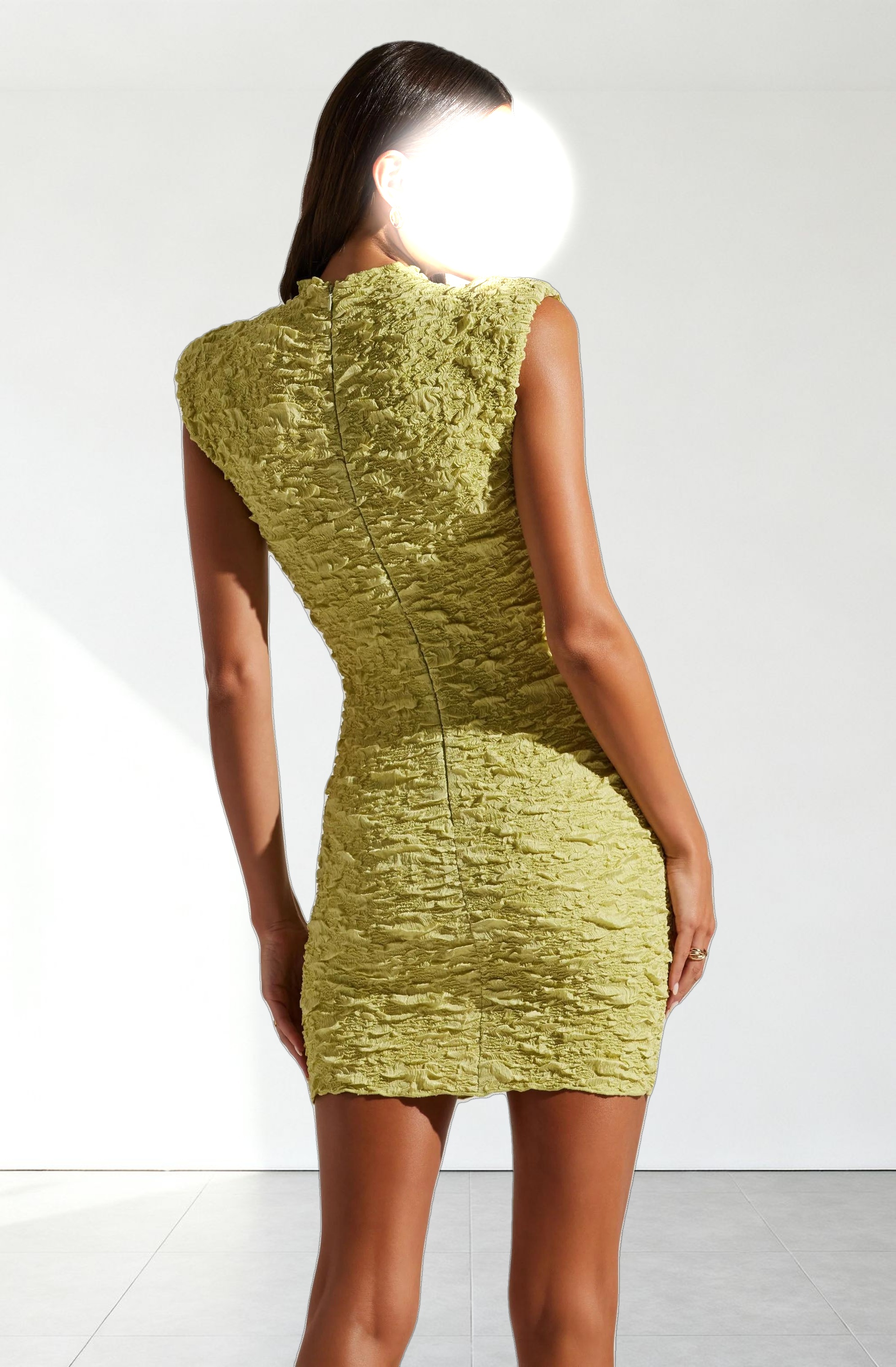 Annika Crinkled Popcorn Mini Dress