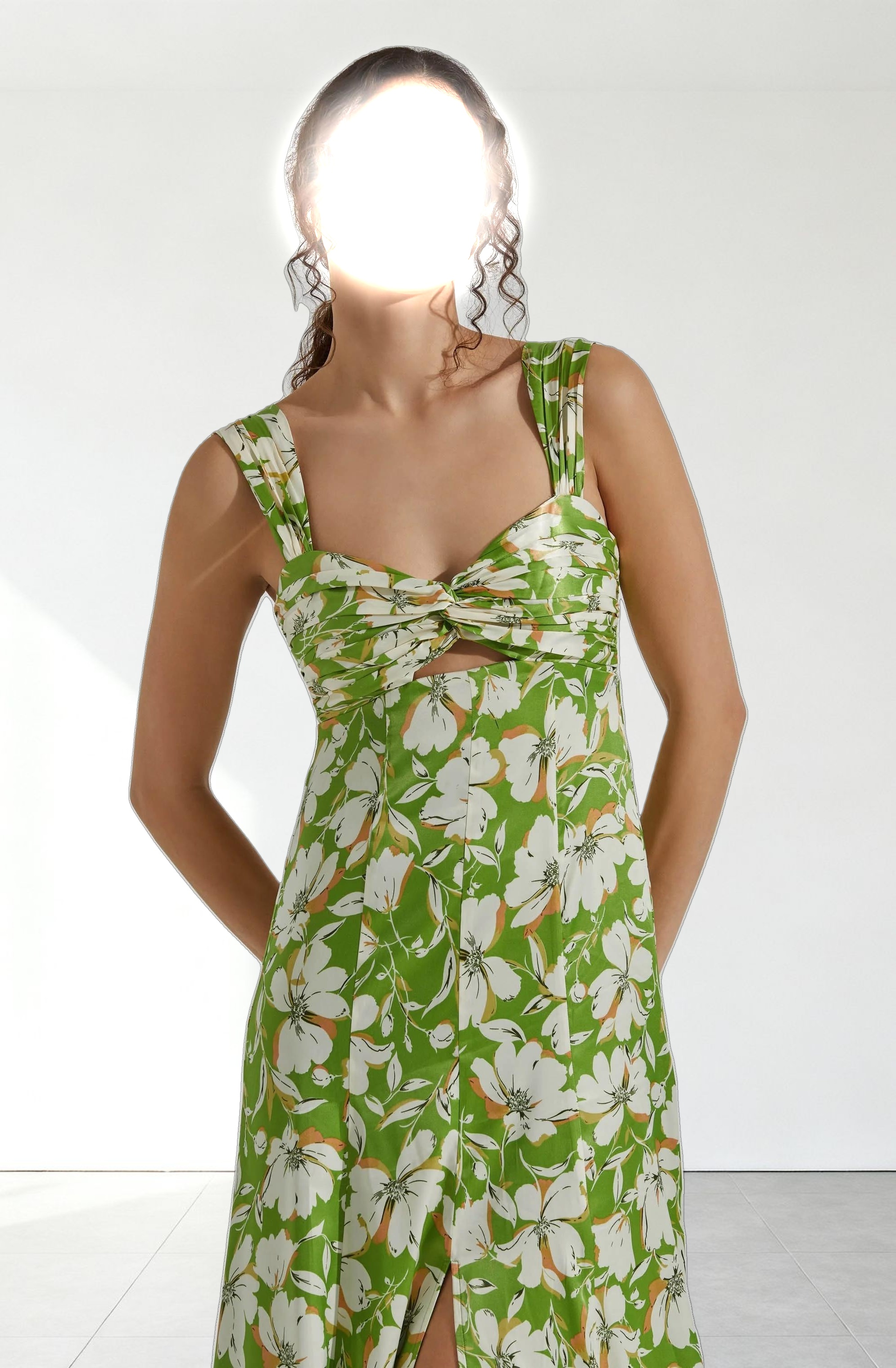 Twist Bust Midi Dress