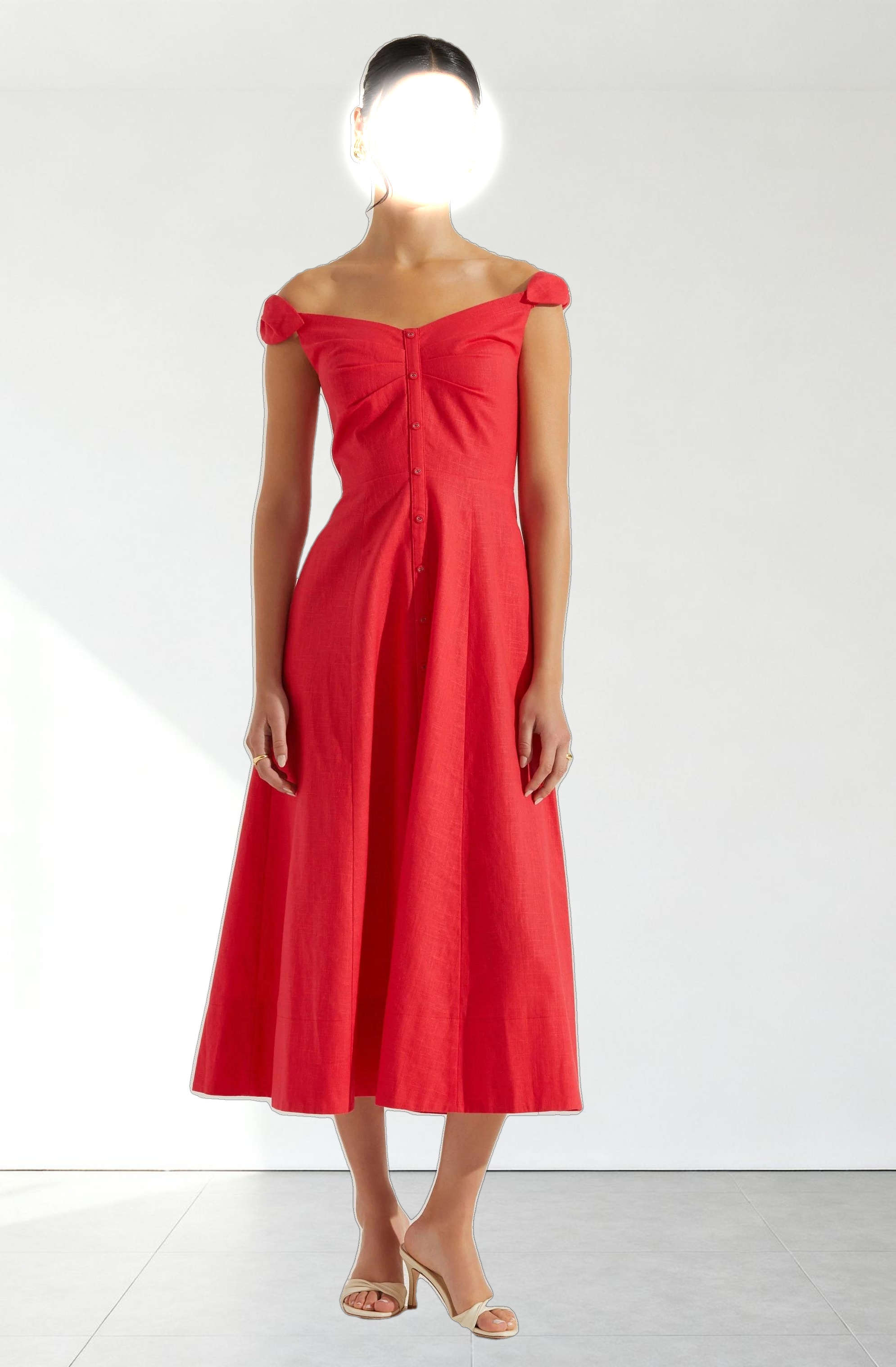 Charelin Linen Off Shoulder Dress