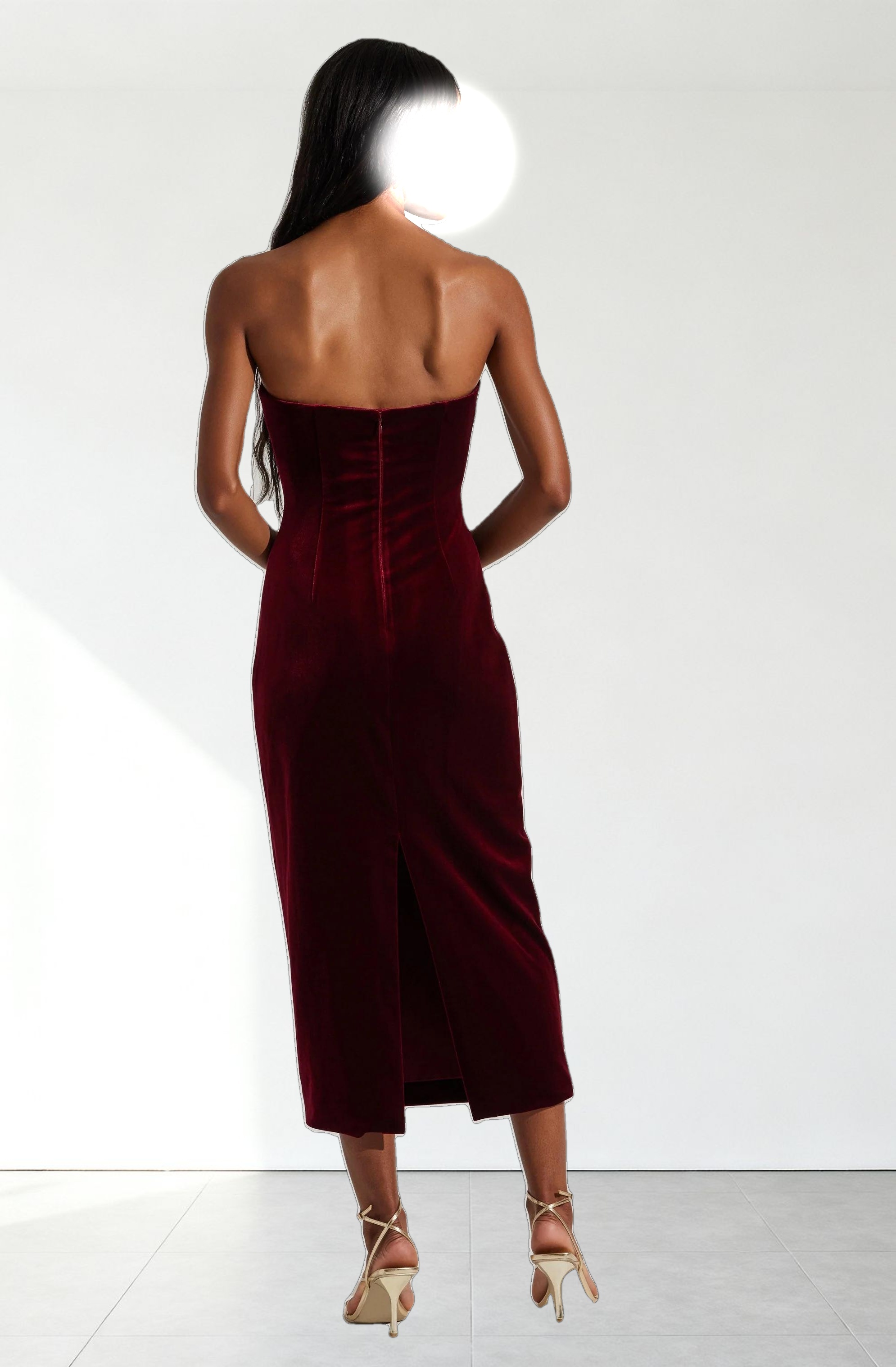 Arista Sweetheart Velvet Midi Dress
