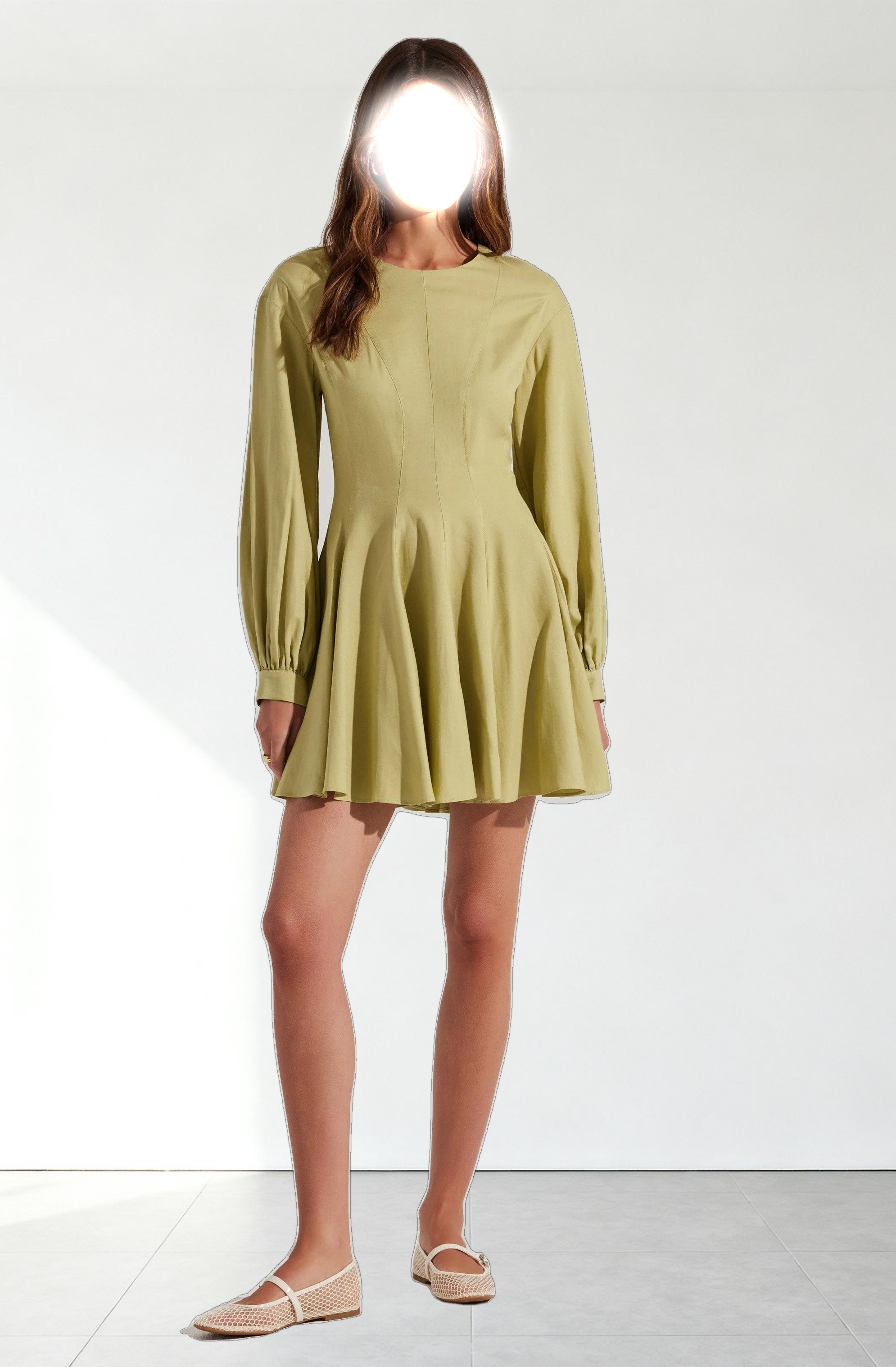 Elowyn Linen Blend Skater Dress