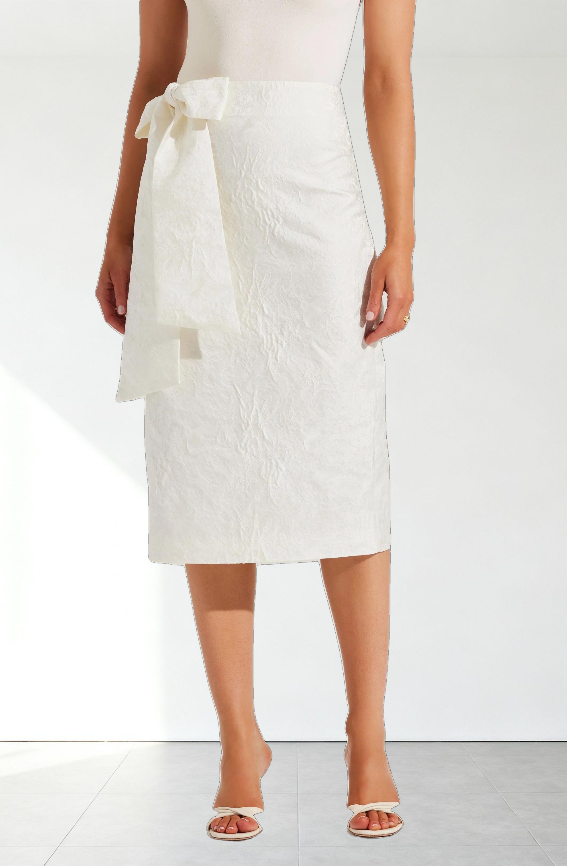 Jazmine Floral Jacquard Midi Skirt