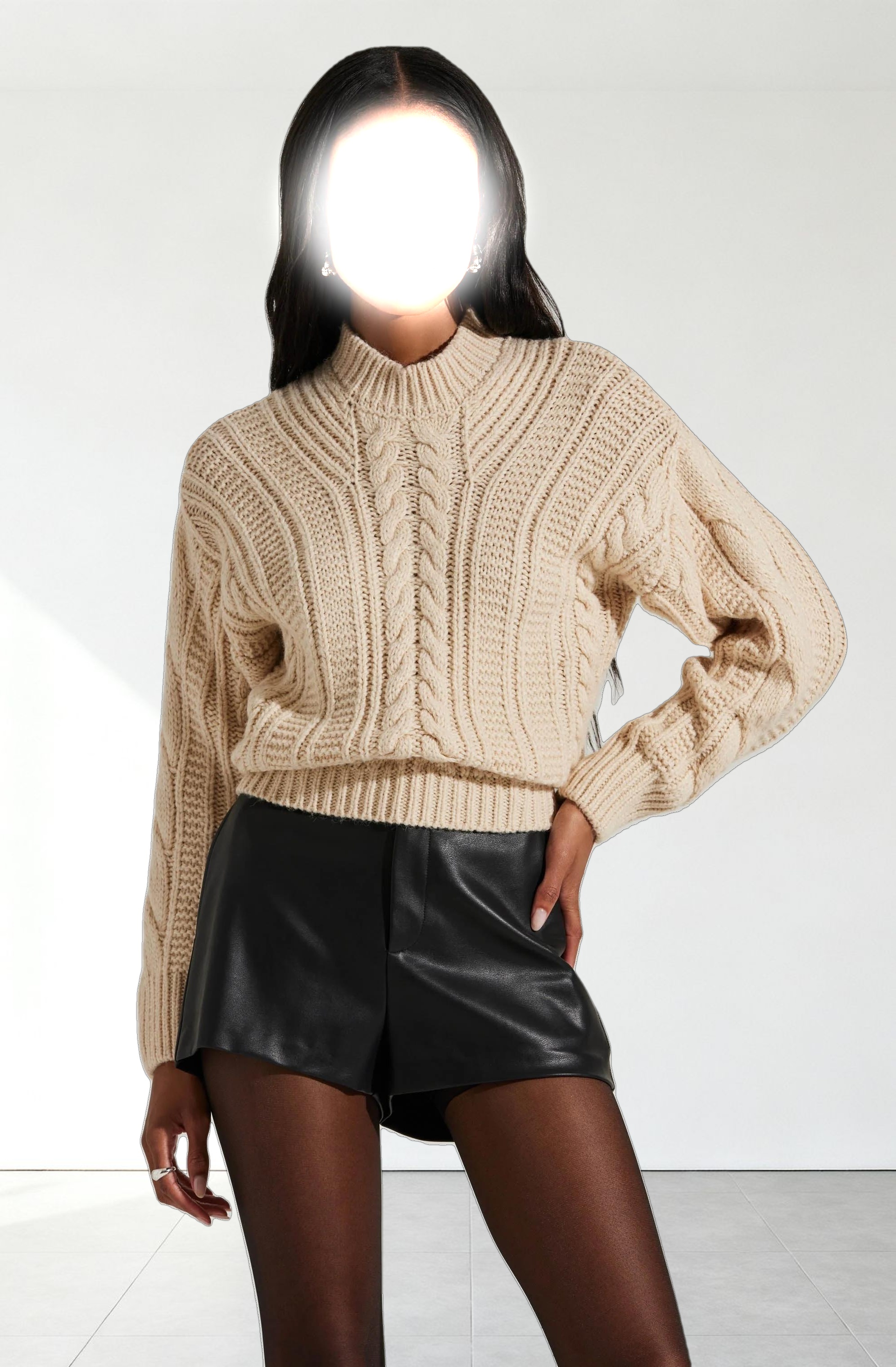 Laverne Cable Knit Tie-Back Sweater