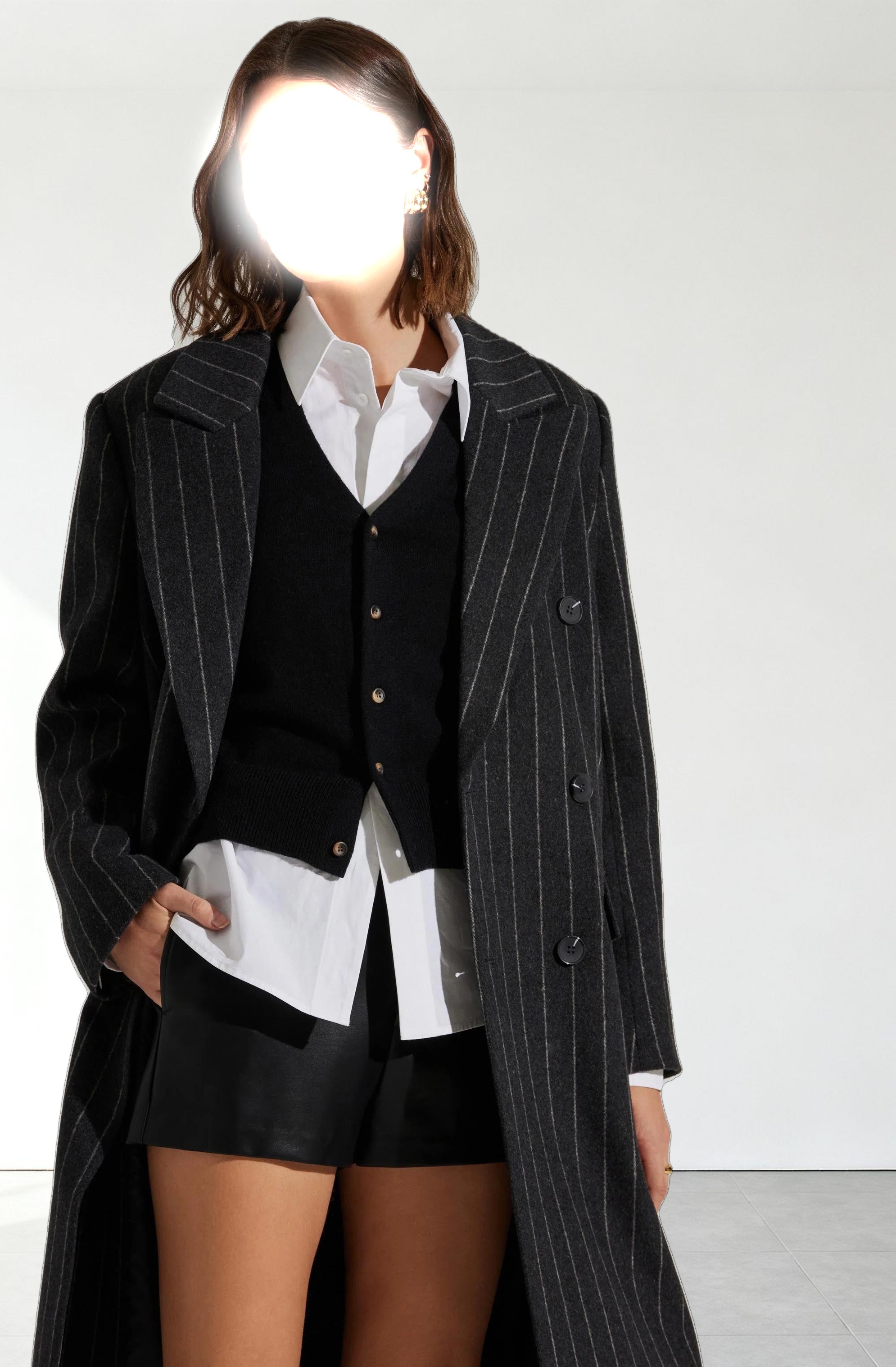Morana Pinstripe Tailored Coat