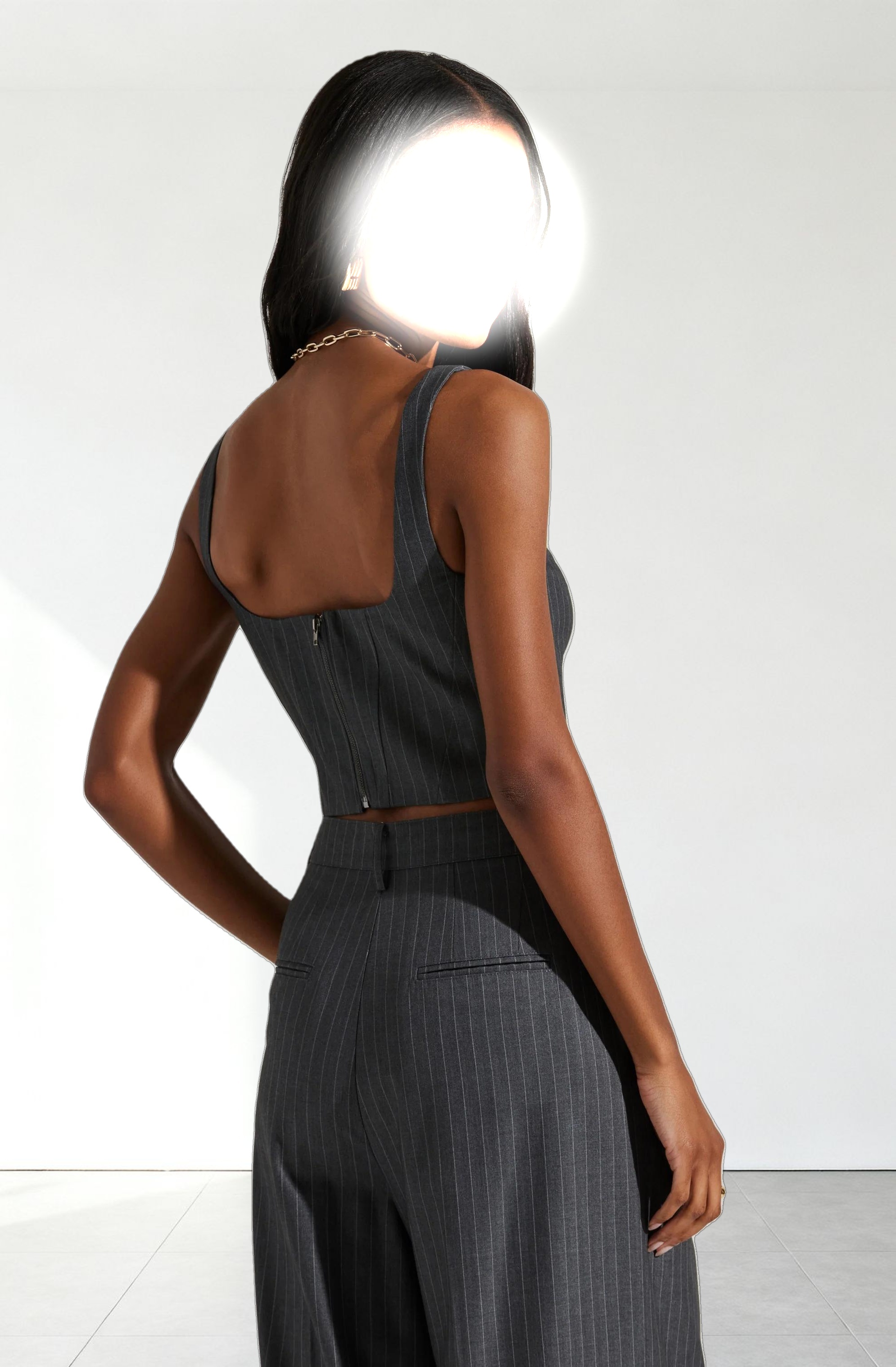 Nivia Pinstripe Corset Top