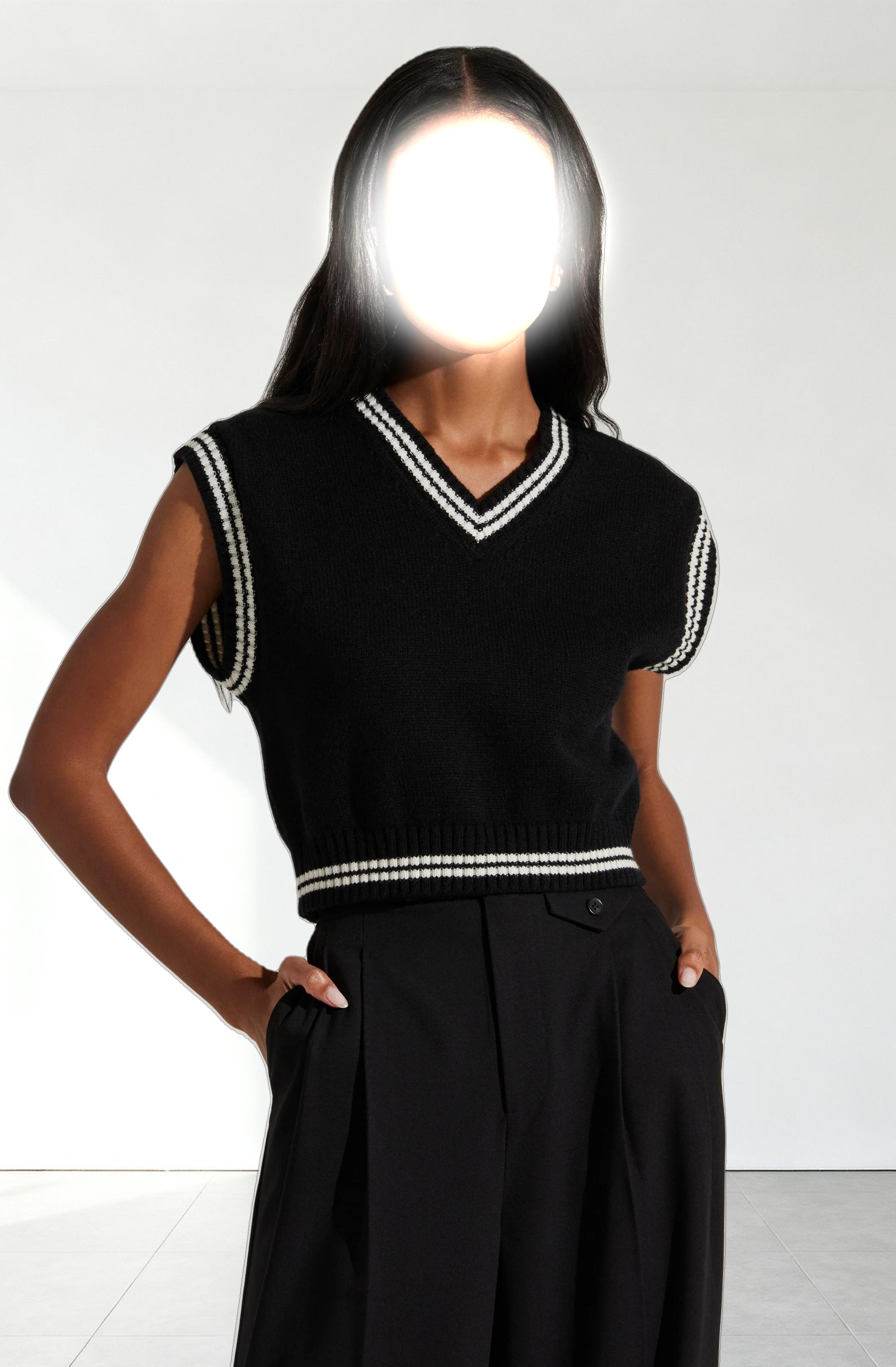 Kirby V-Neck Cropped Sweater Vest