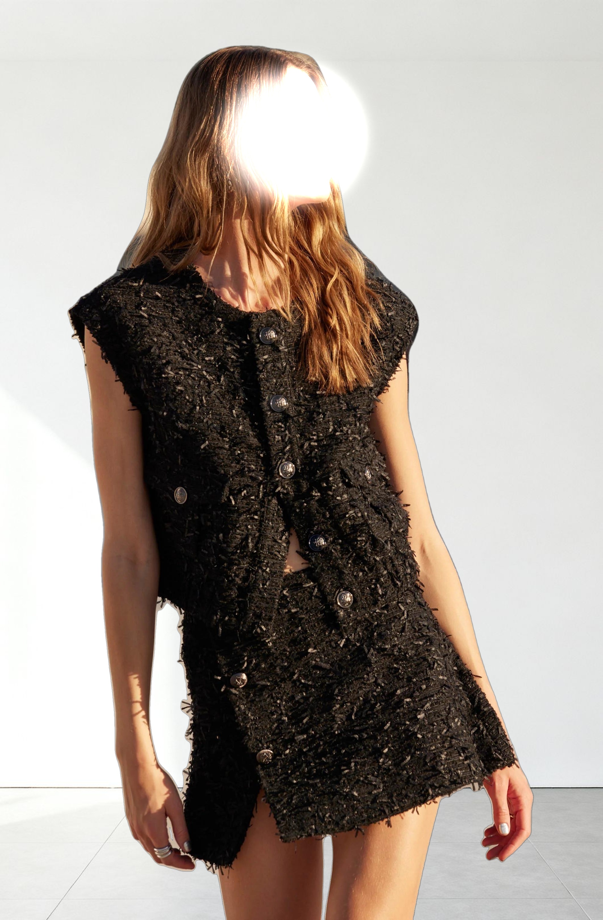 Pedrine Textured Tweed Vest