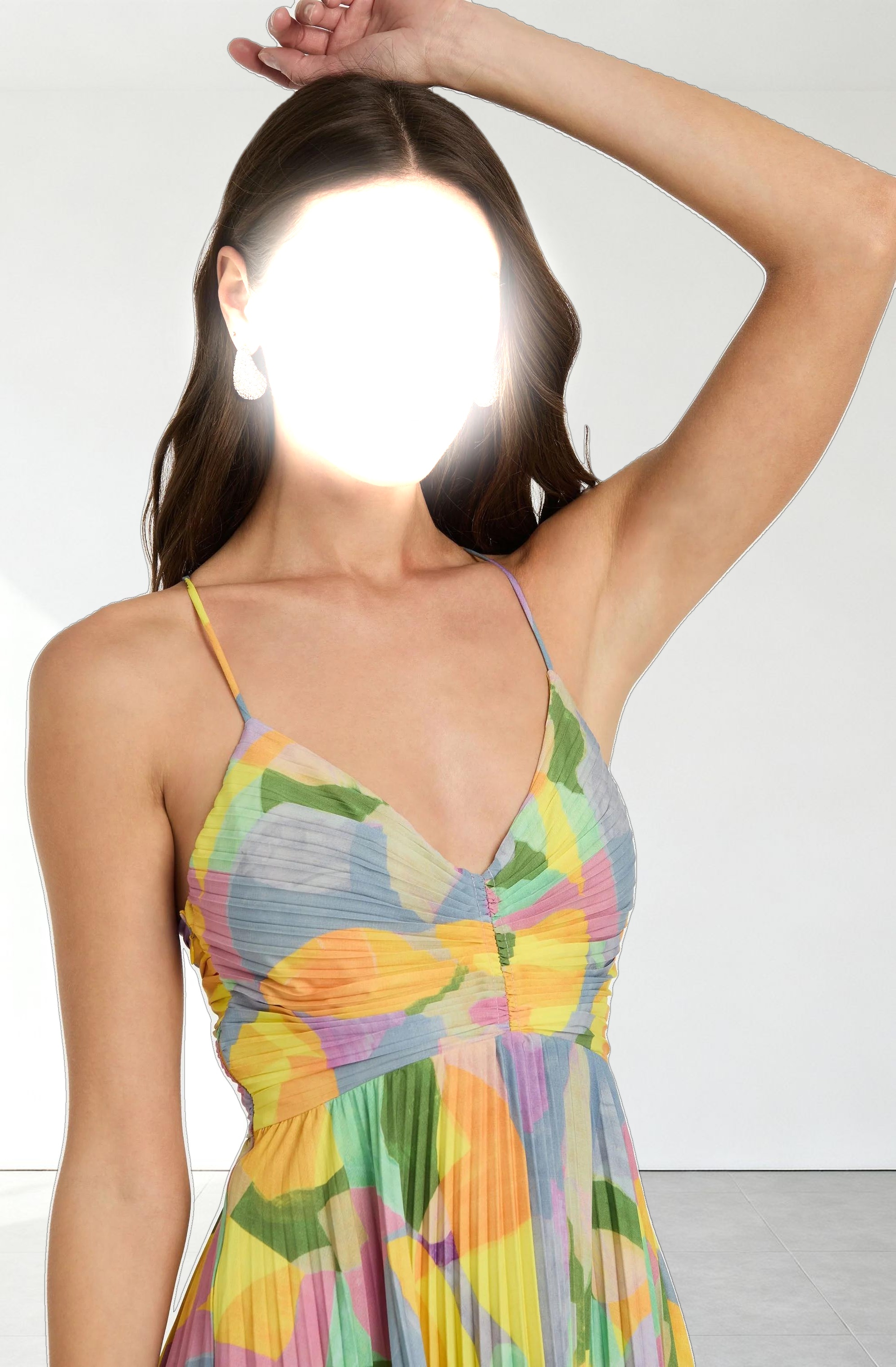 Blythe Floral Plisse Midi Dress