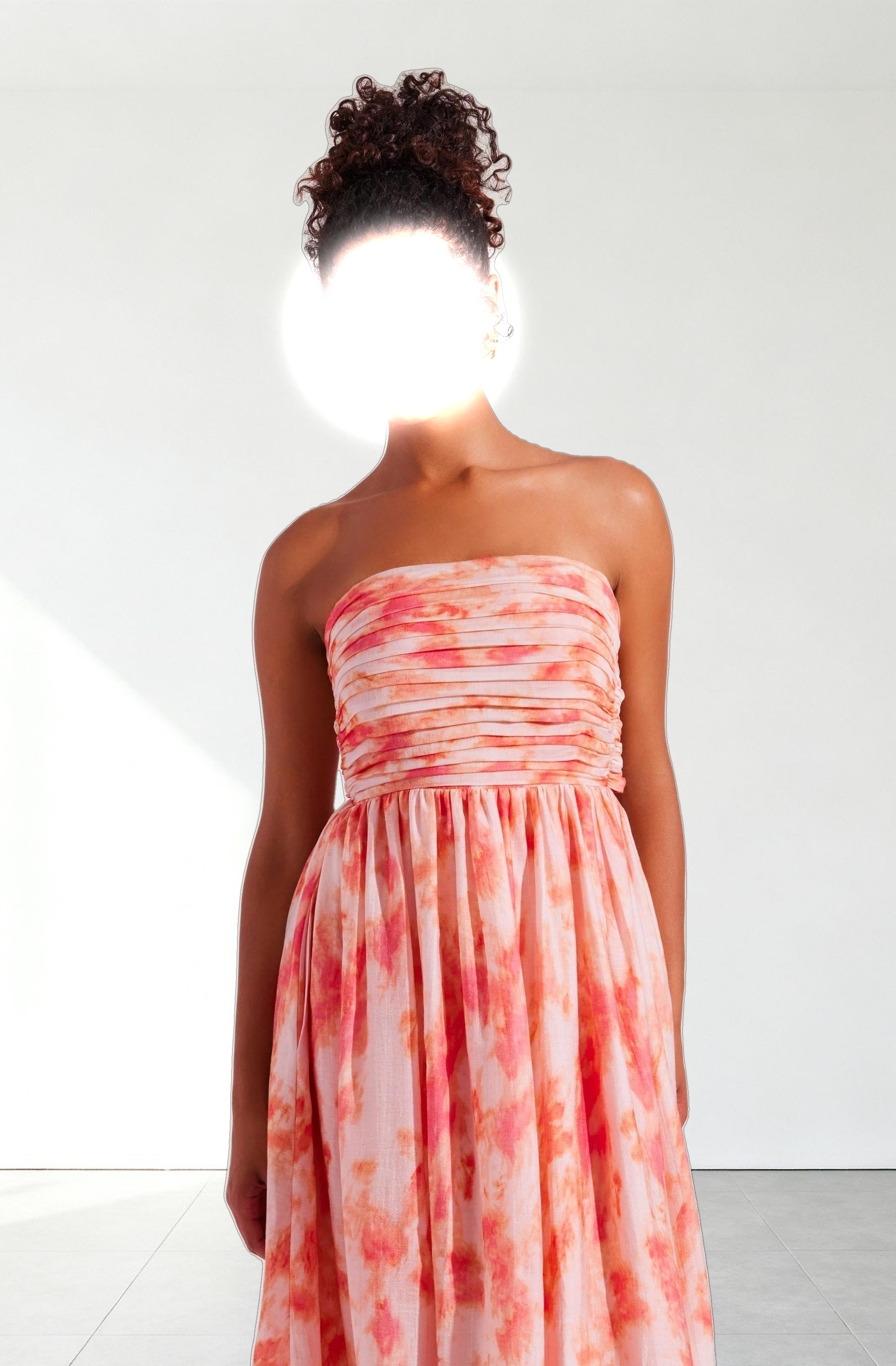 Aneesha Strapless Pleated Dress