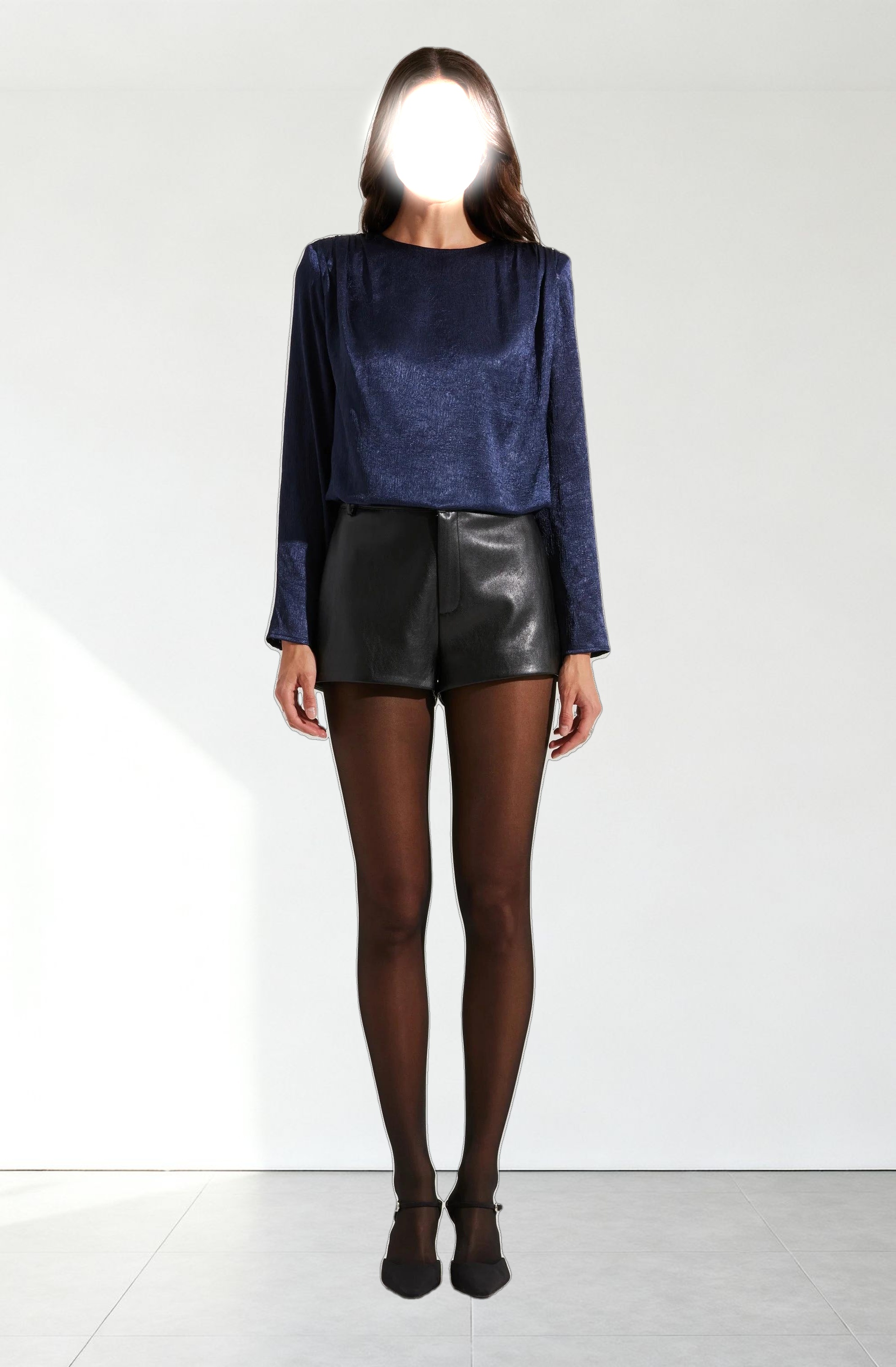 Aleannah Satin Long Sleeve Top