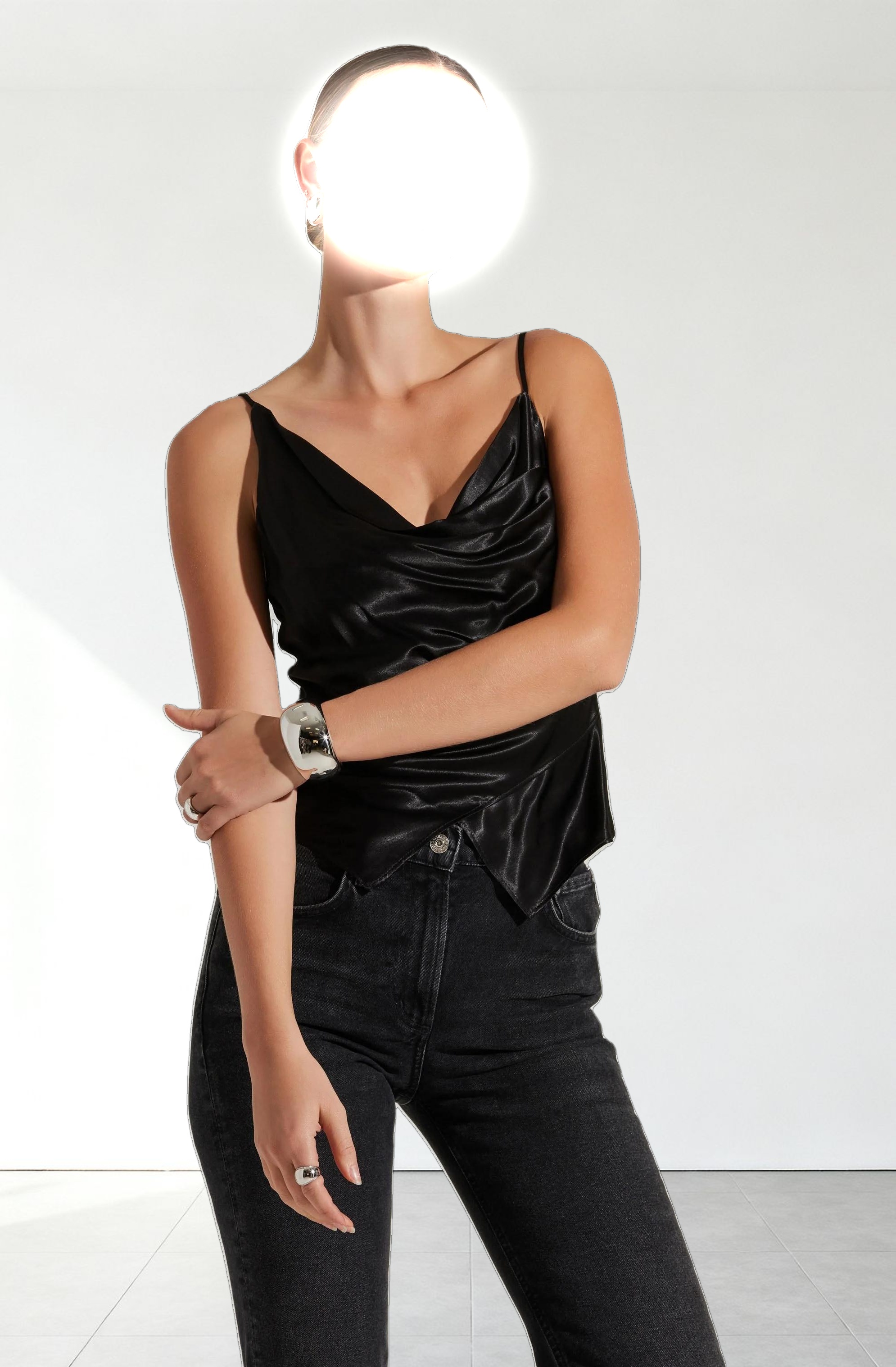 Alithea Draped Satin Top