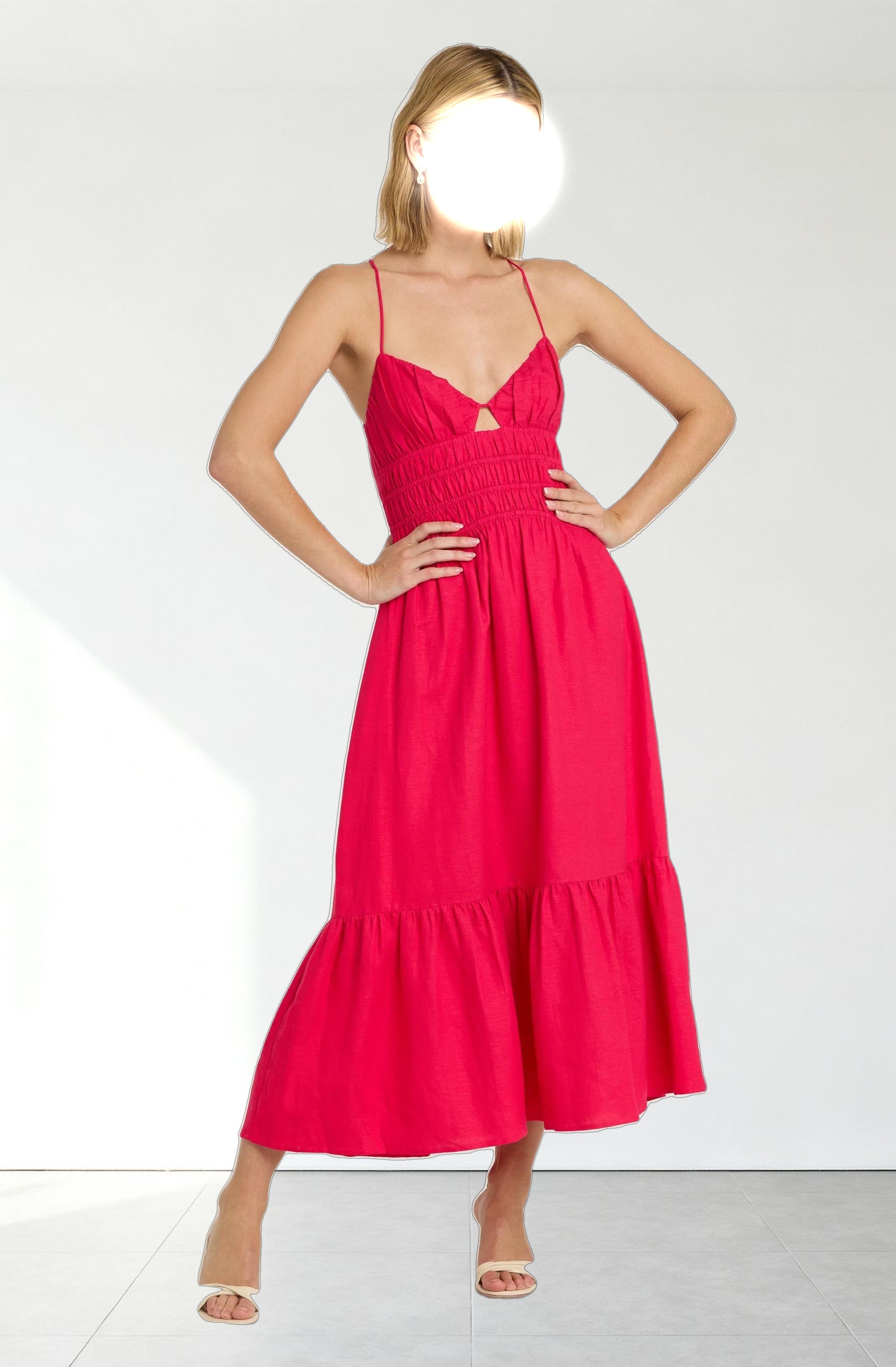 Eleni Linen-Blend Midi Dress