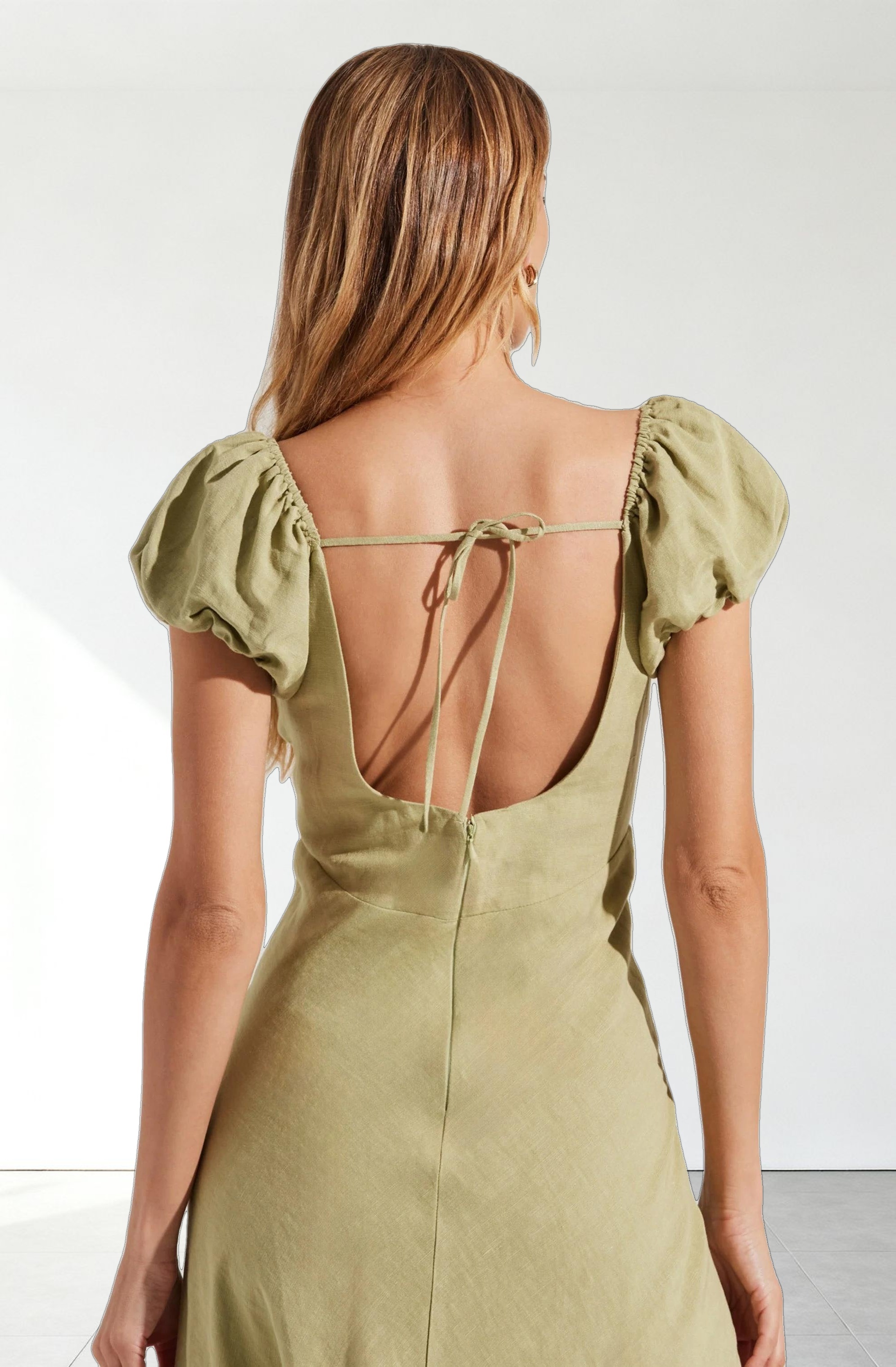 Leocadia Embroidered Puff Sleeve Dress