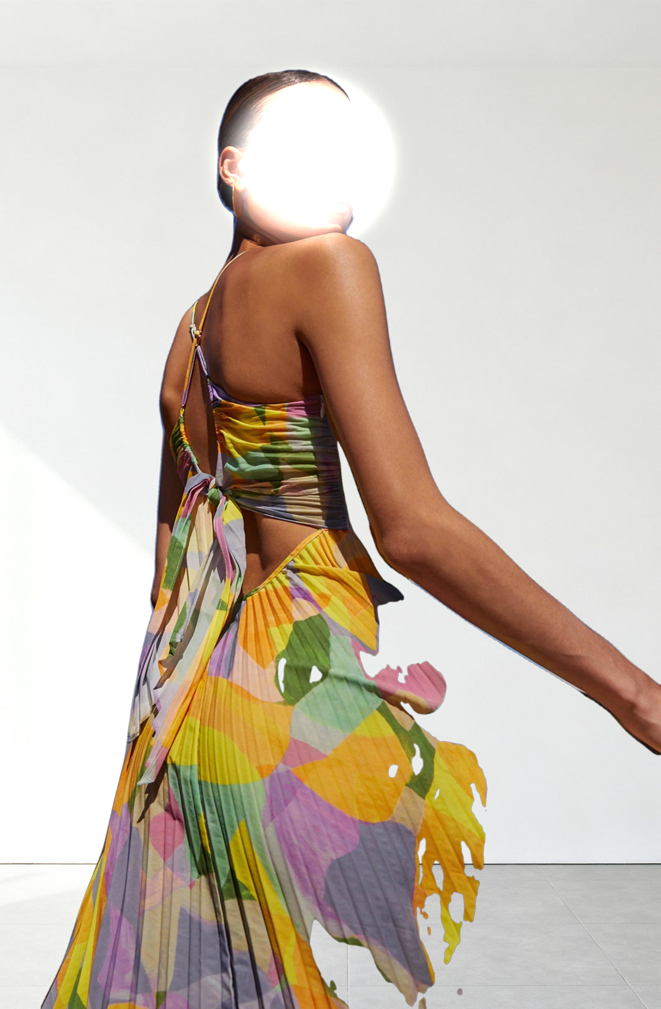 Blythe Floral Plisse Midi Dress