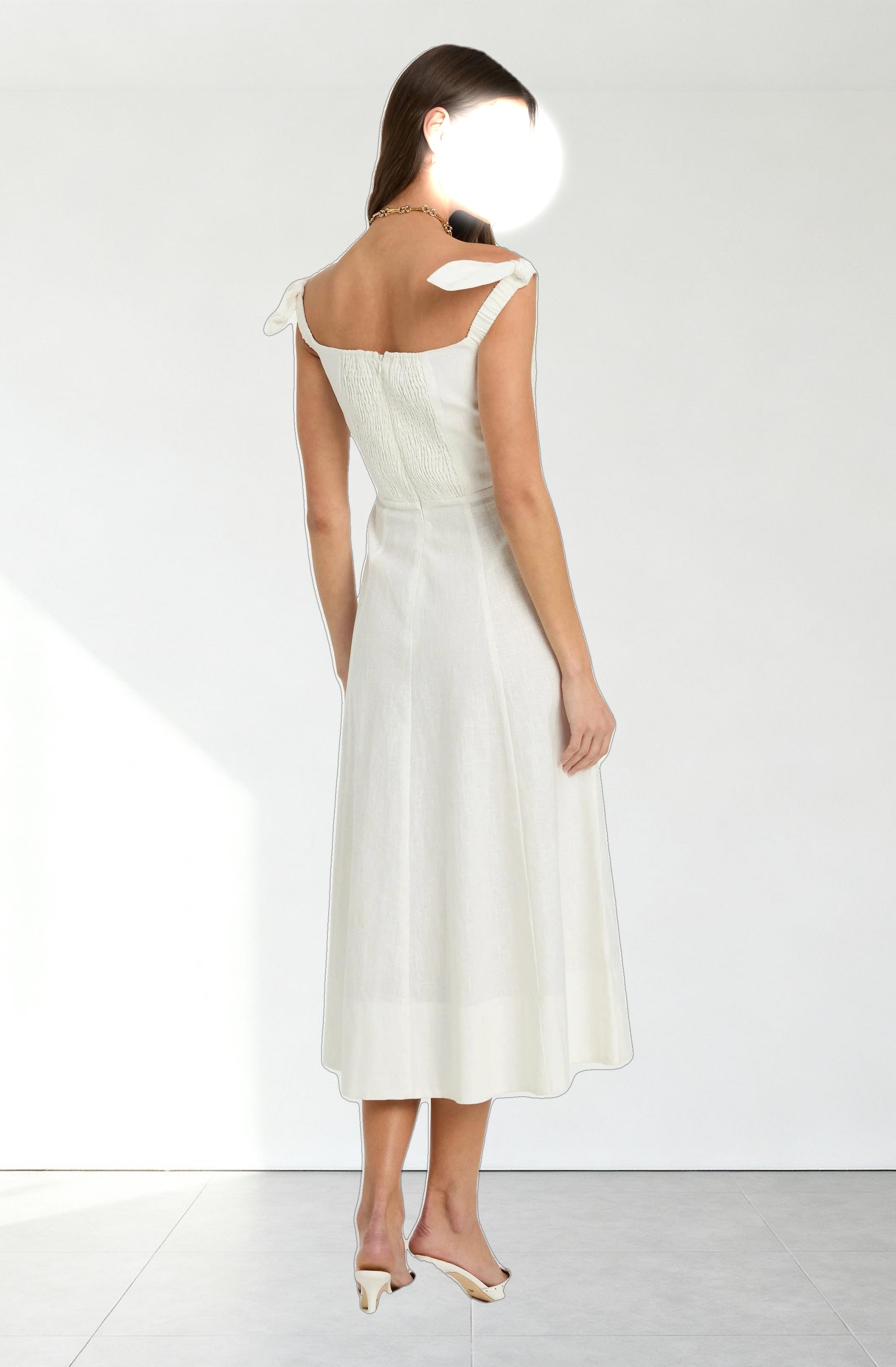 Charelin Linen Off Shoulder Dress