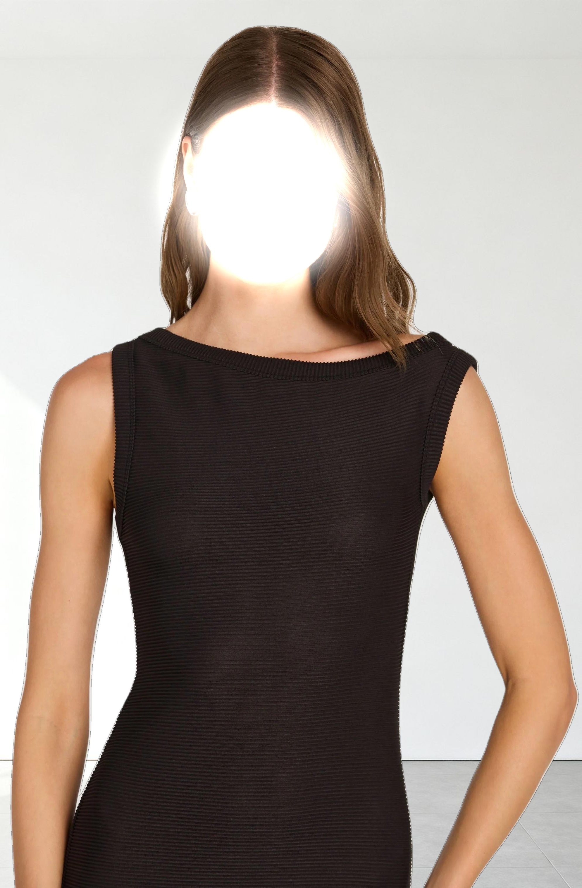 Off Shoulder Ribbed Knit Dress