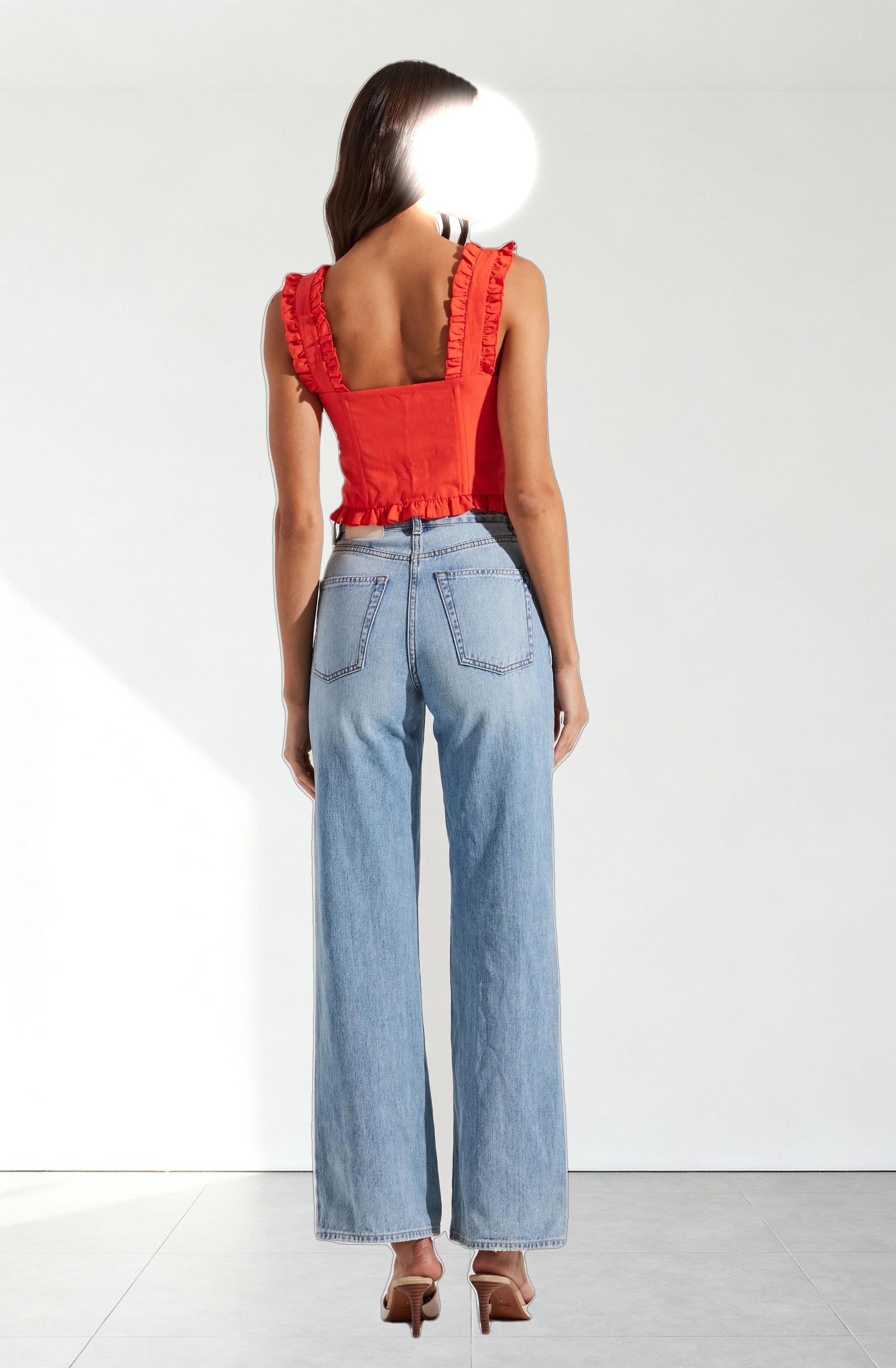 Raelyn Ruffle Trim Corset Top