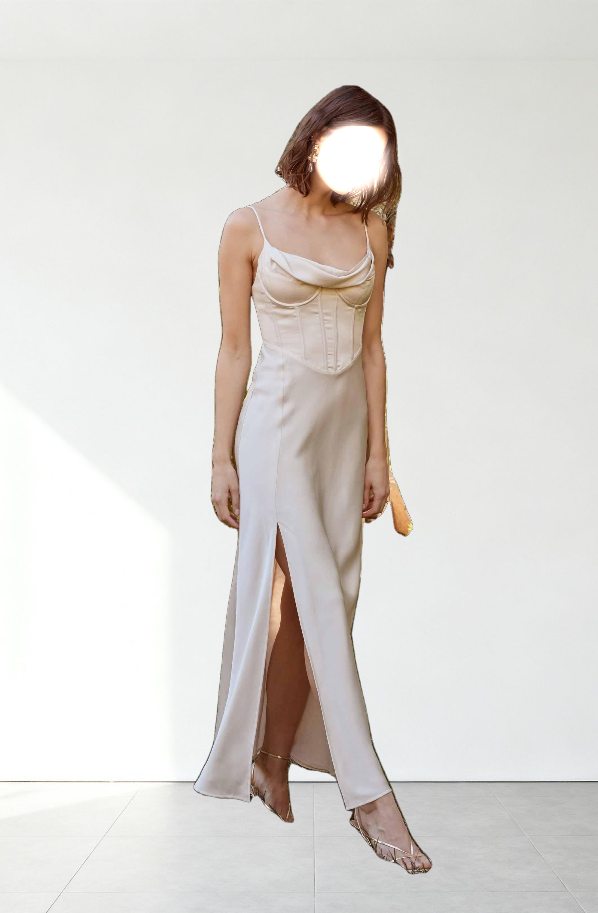 Cannes Satin Bustier Maxi Dress