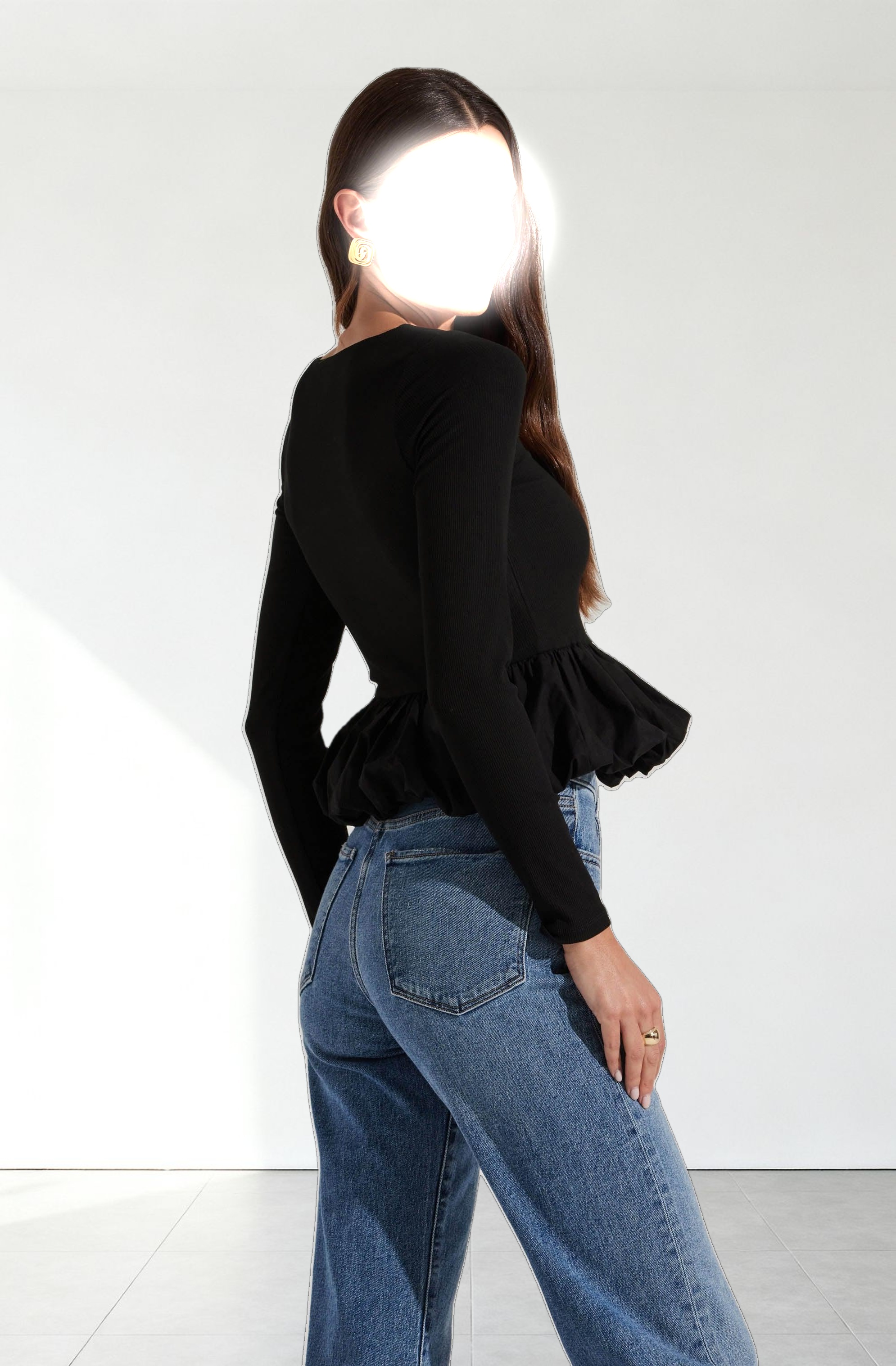 Bubble Hem Peplum Top