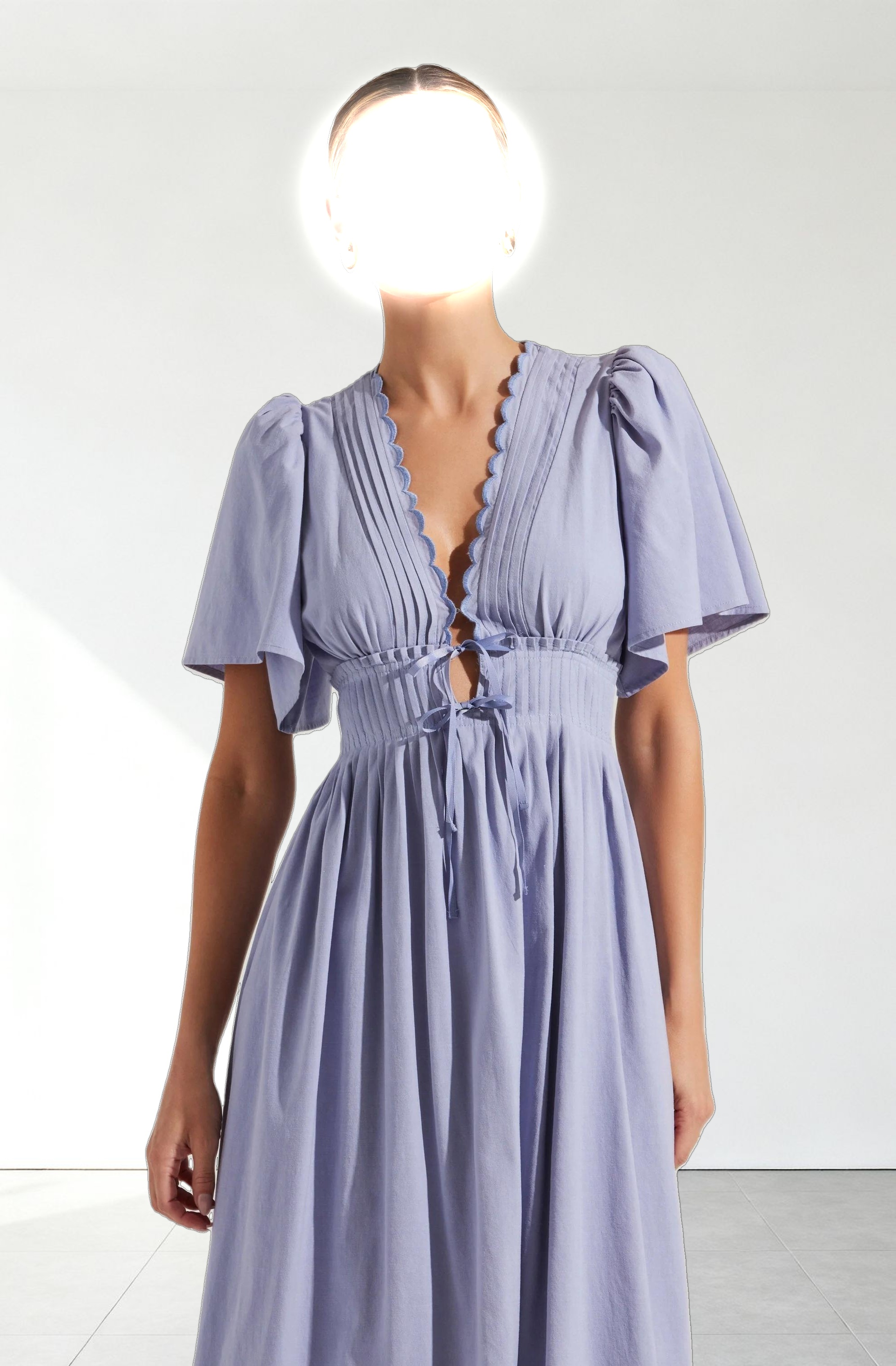 Hadleigh Scallop Trim Midi Dress