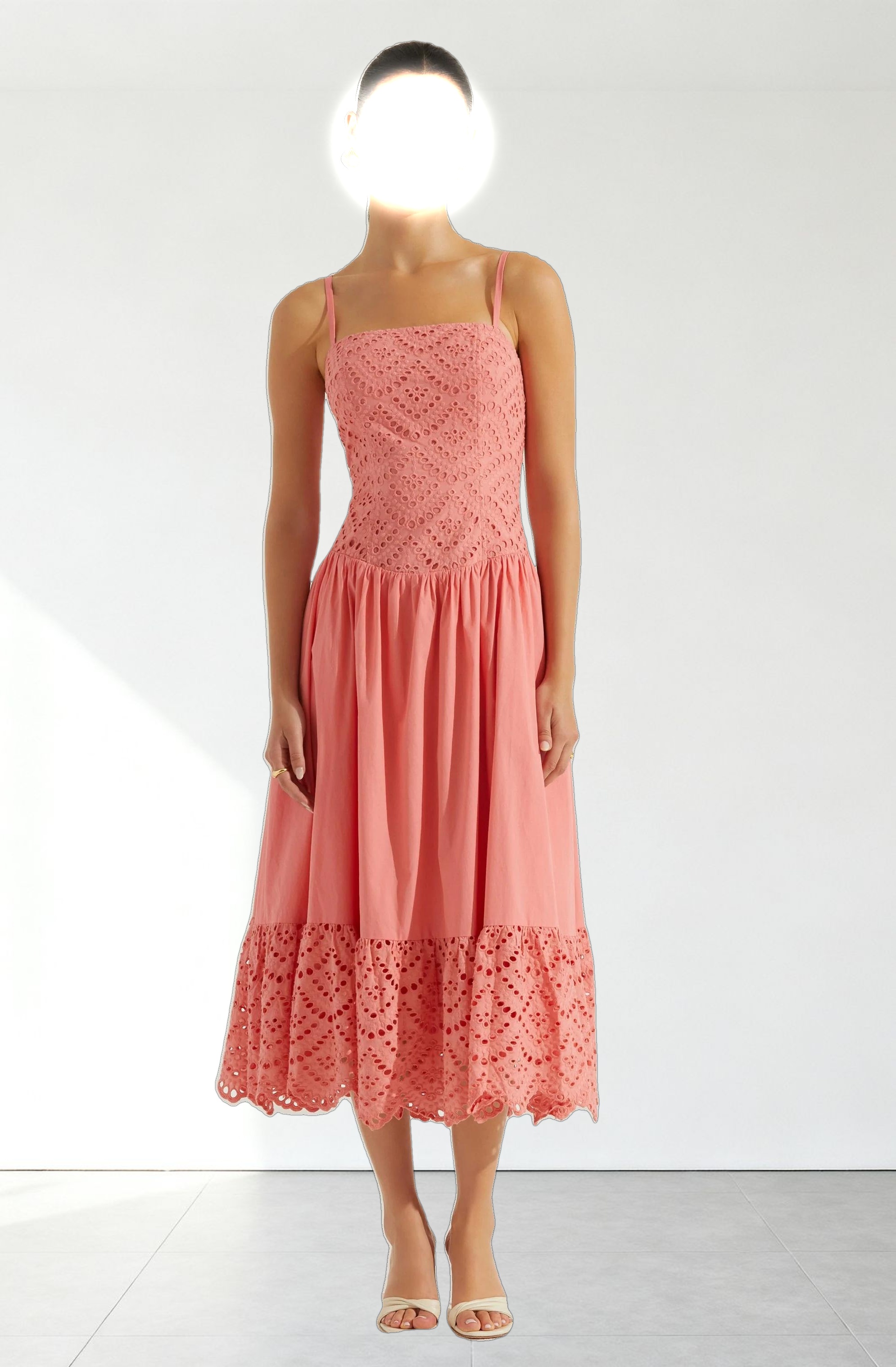 Nathalia Eyelet Midi Dress