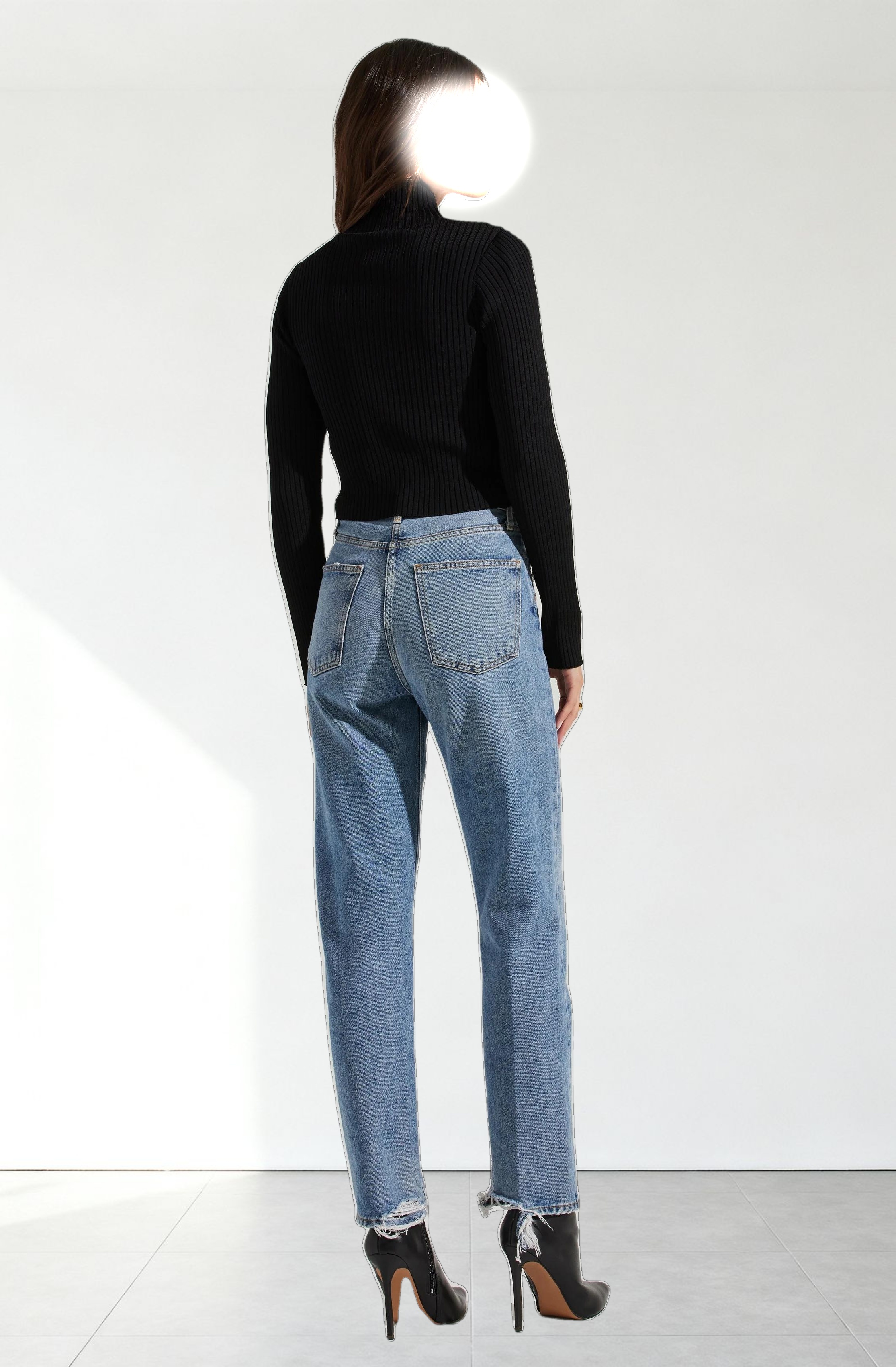 Elia Mock Neck Cutout Sweater