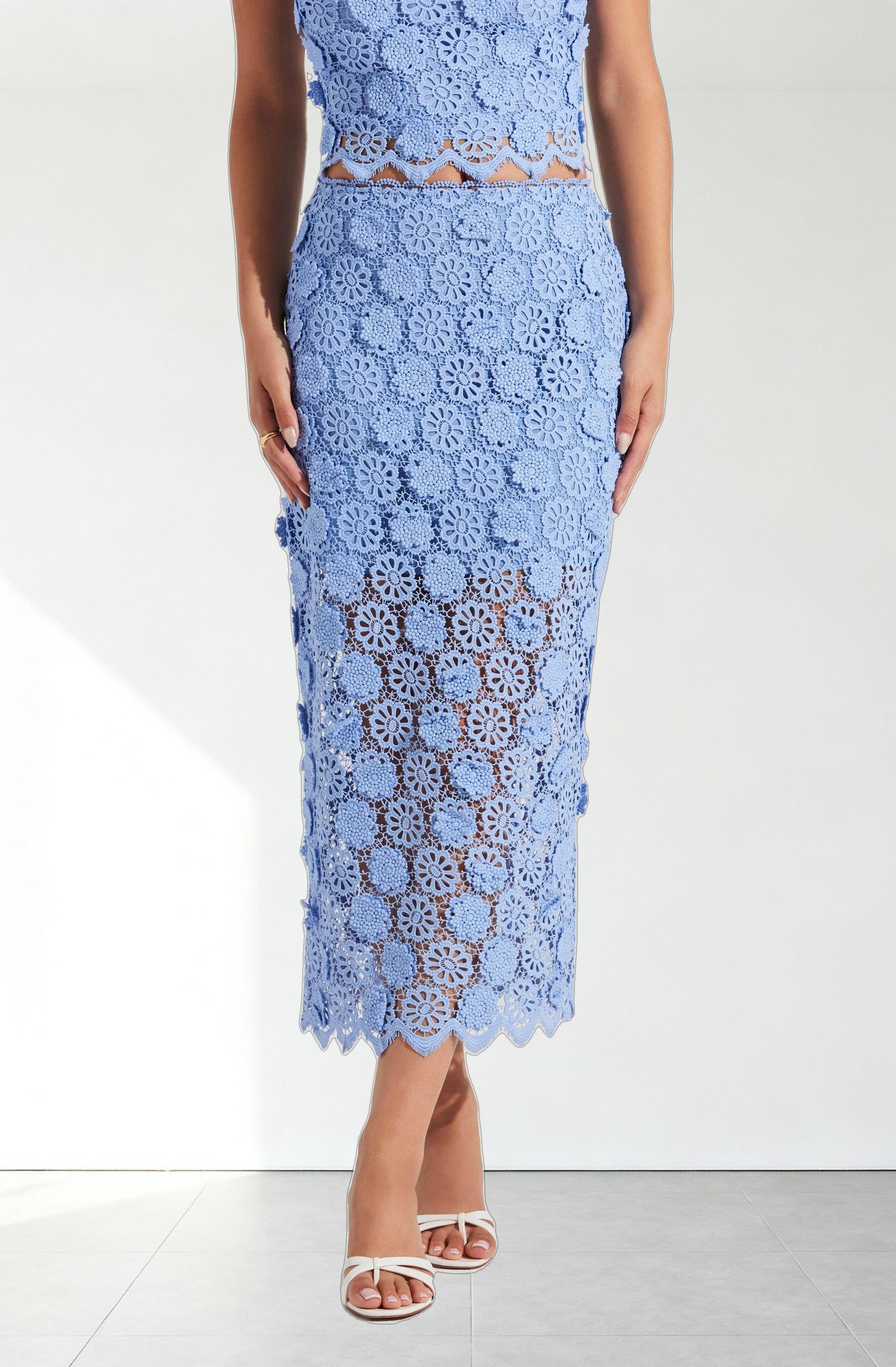 Jonae Crochet Lace Midi Skirt