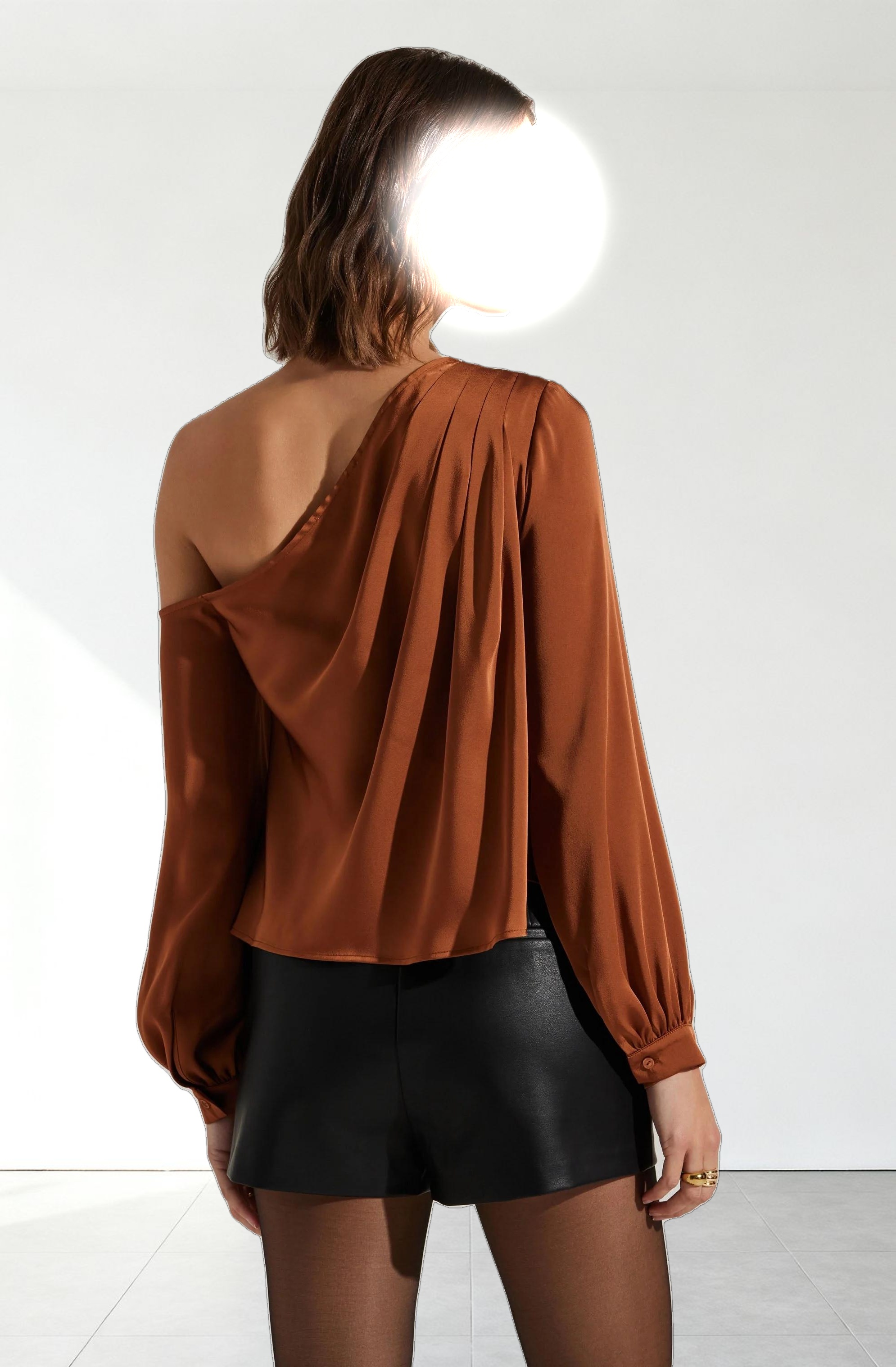 Nieves Satin One Shoulder Top