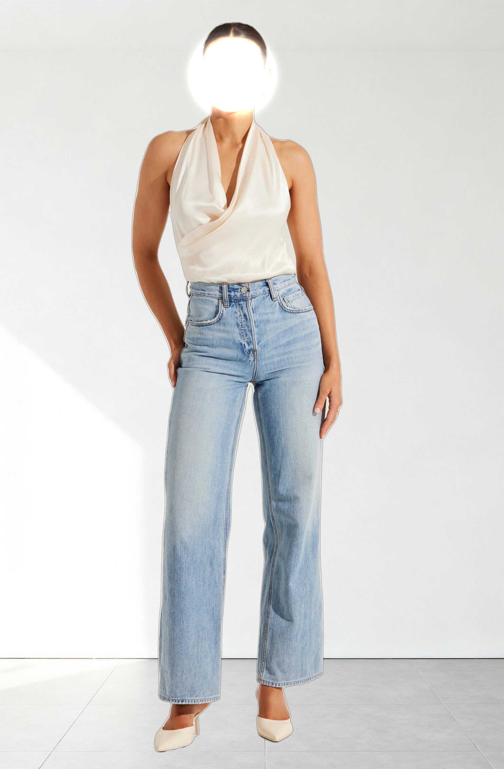 Draped Crossover Halter Top