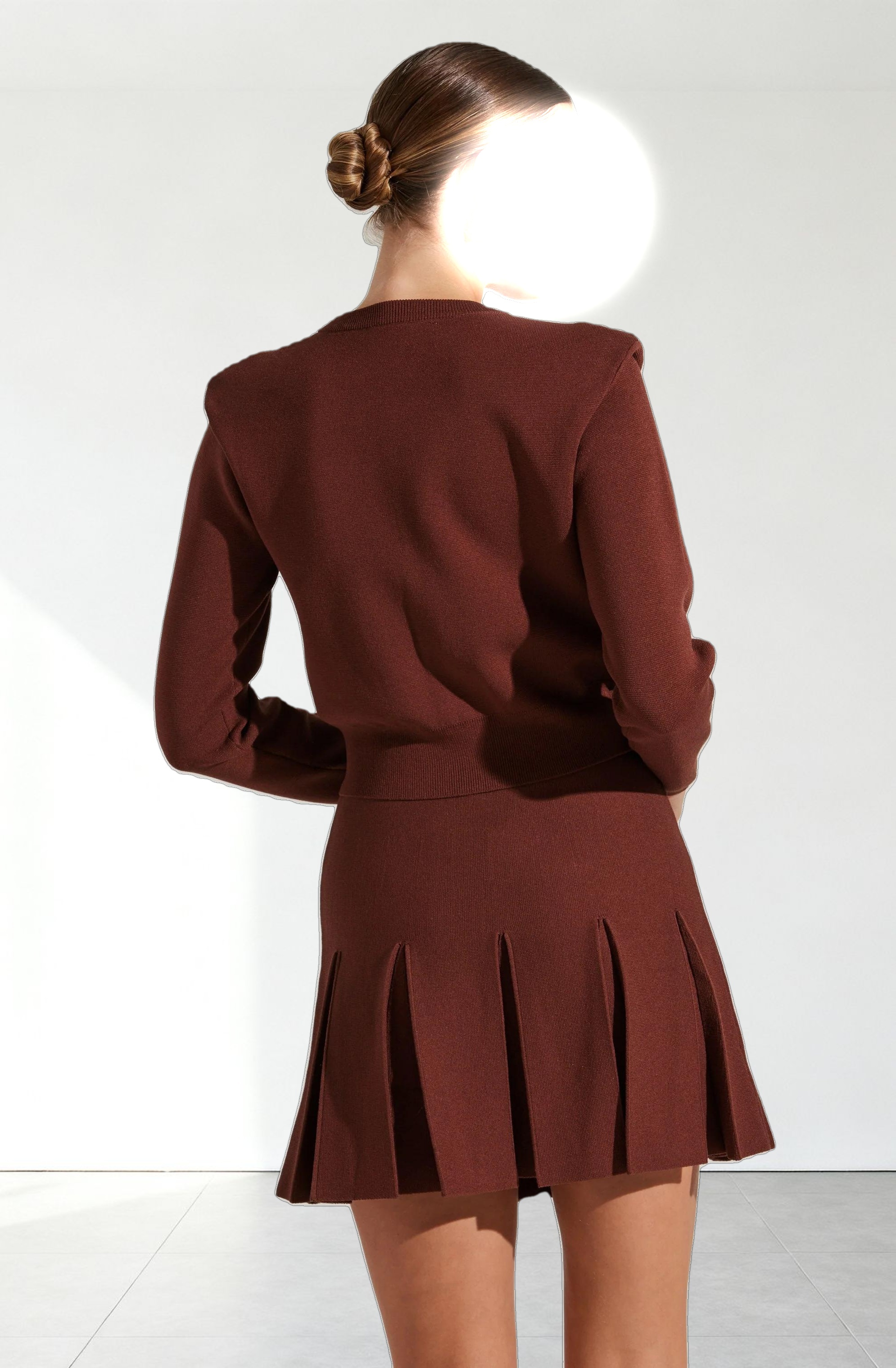 Denisa Faux Pearl Button Cardigan