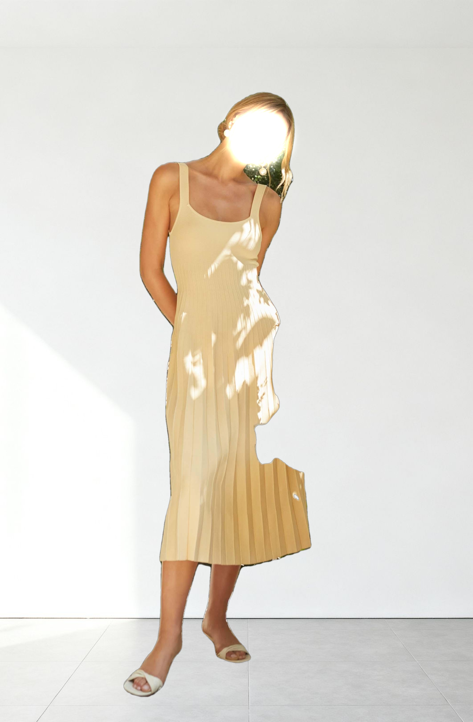 Aylin Pleated Midi Sweater Dress