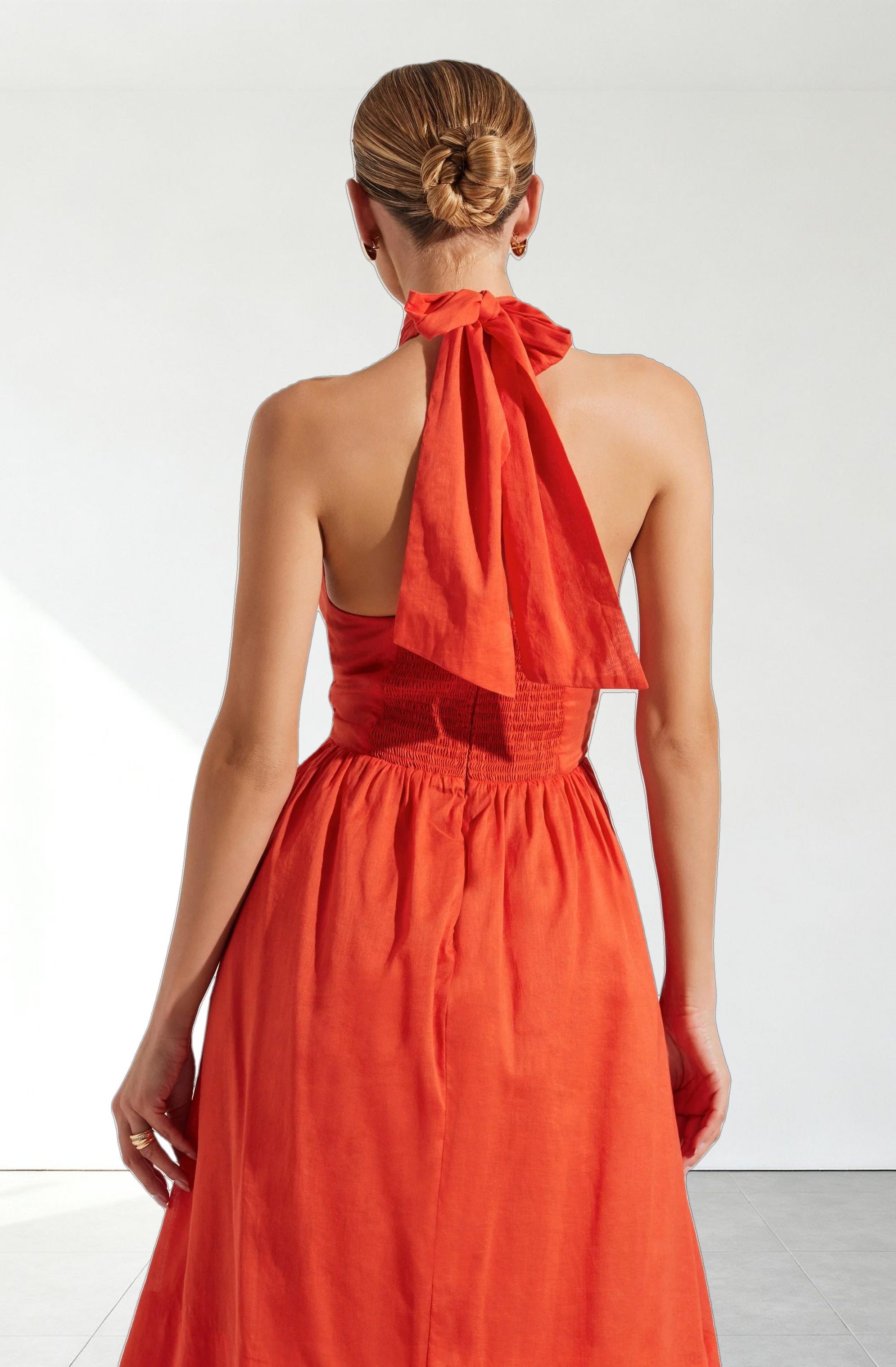 Kalia Crossover Halter Mini Dress