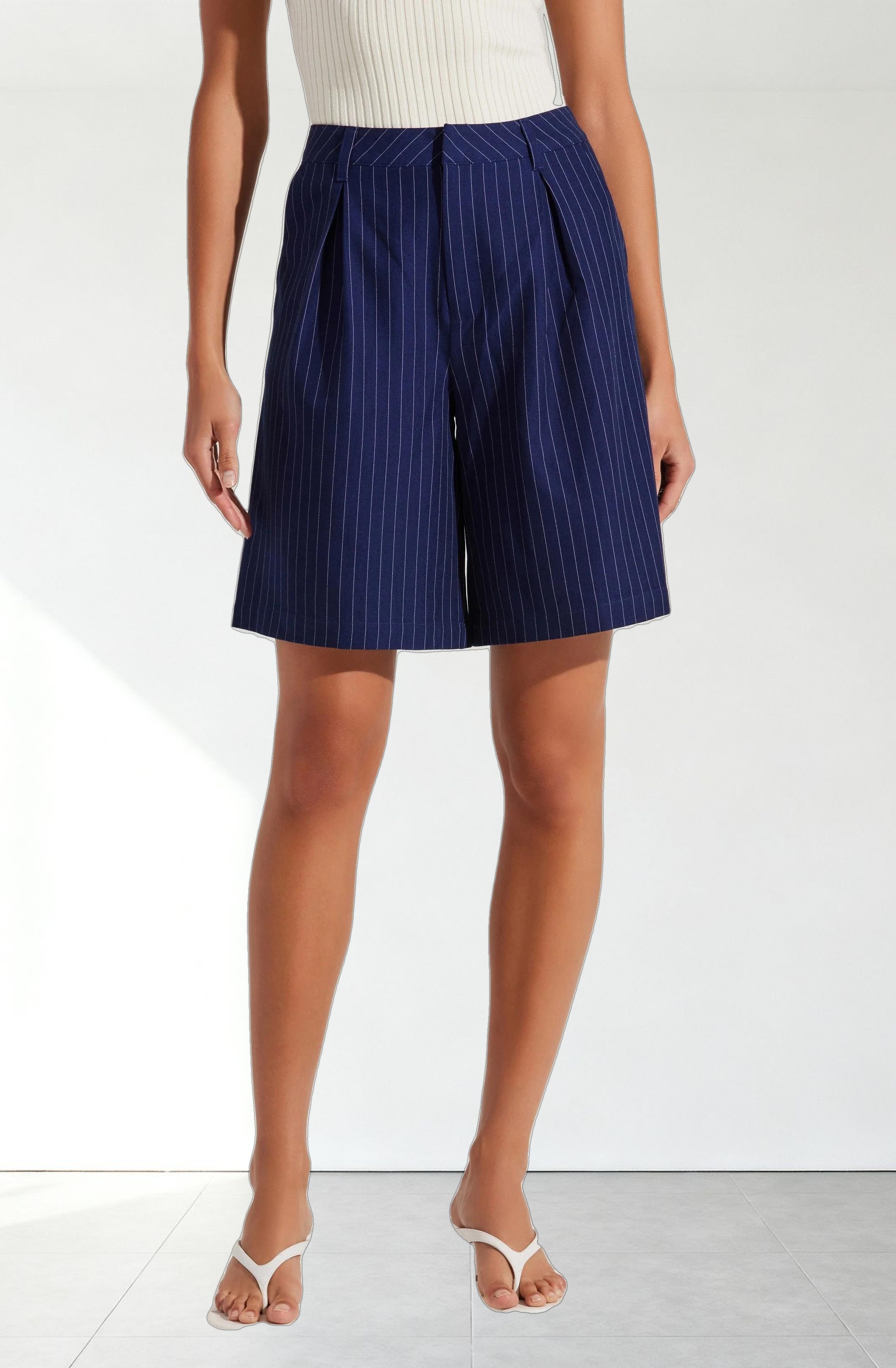 Tailored Pinstripe Bermuda Shorts
