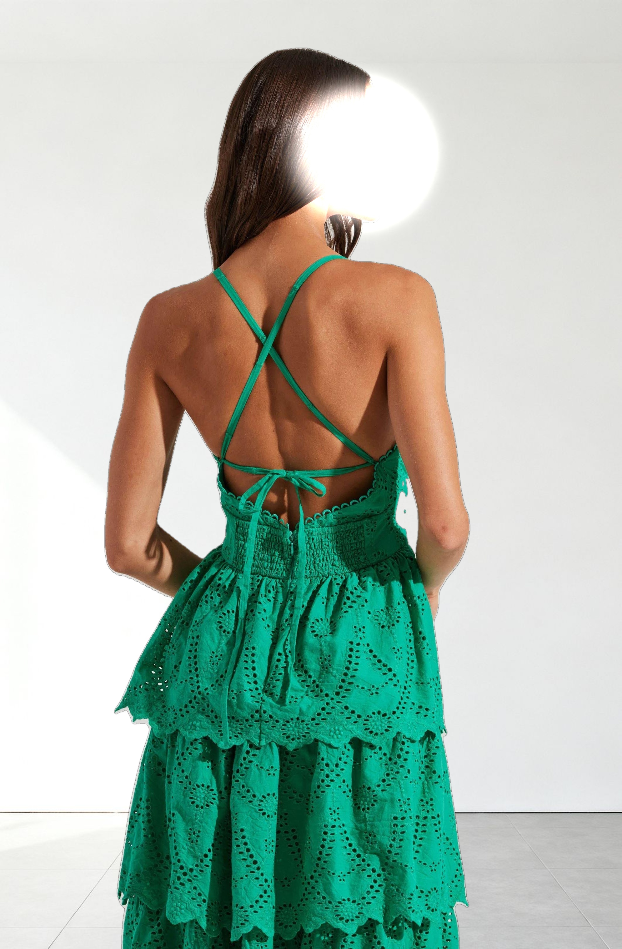 Faeryn Eyelet Tiered Maxi Dress