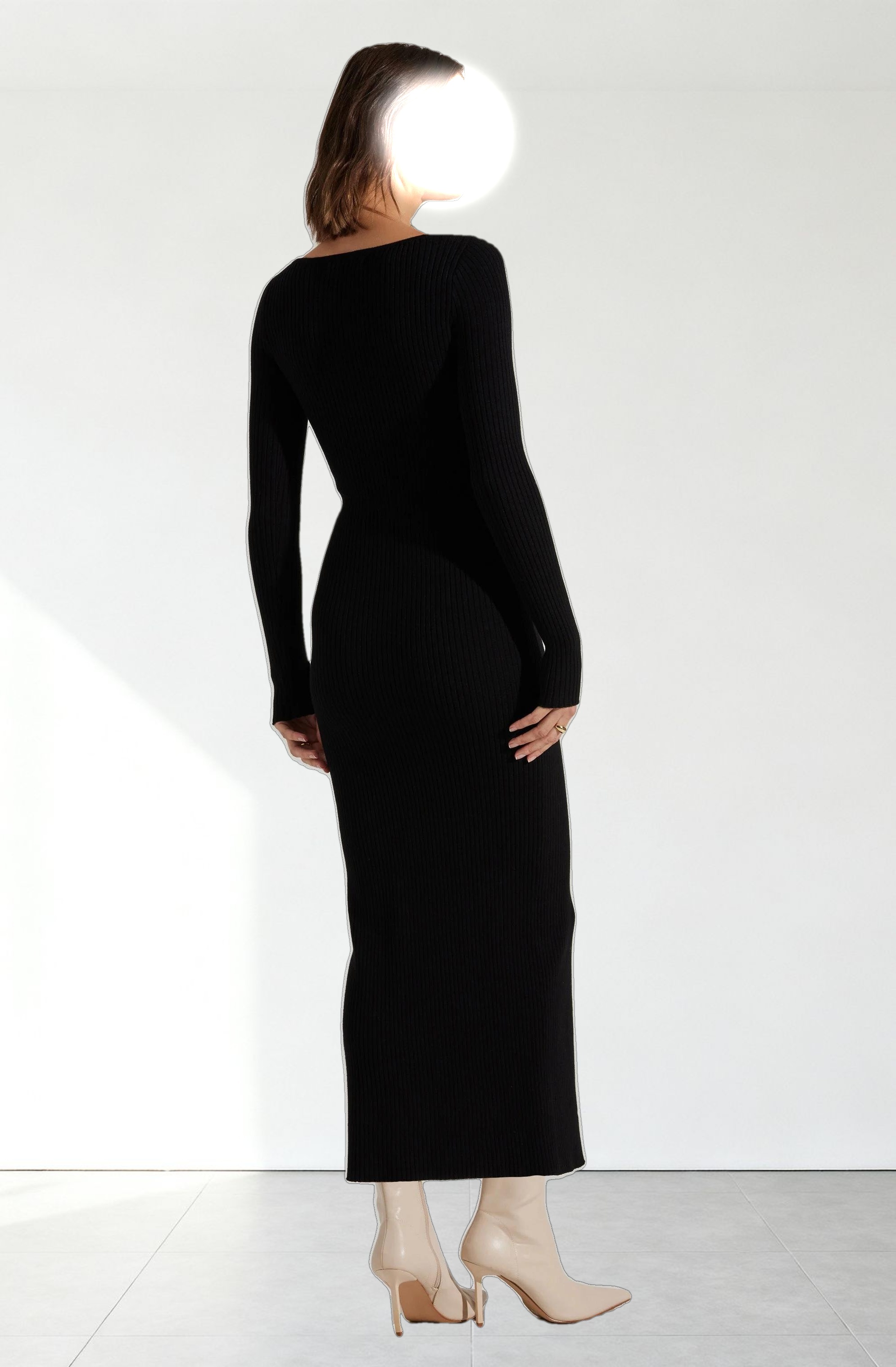 Glenda V-neck Maxi Sweater Dress
