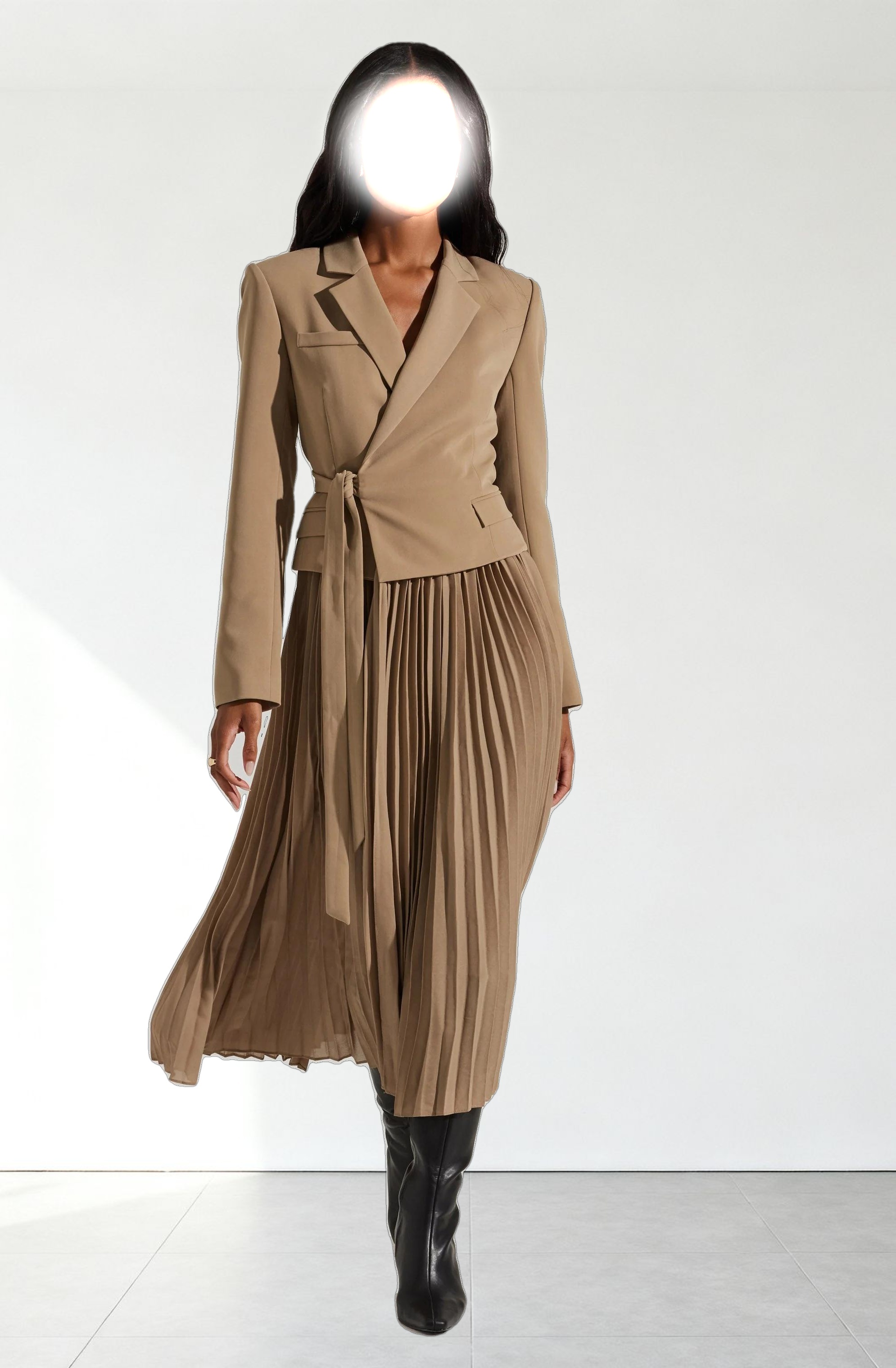 Sekani Mixed Media Wrap Dress