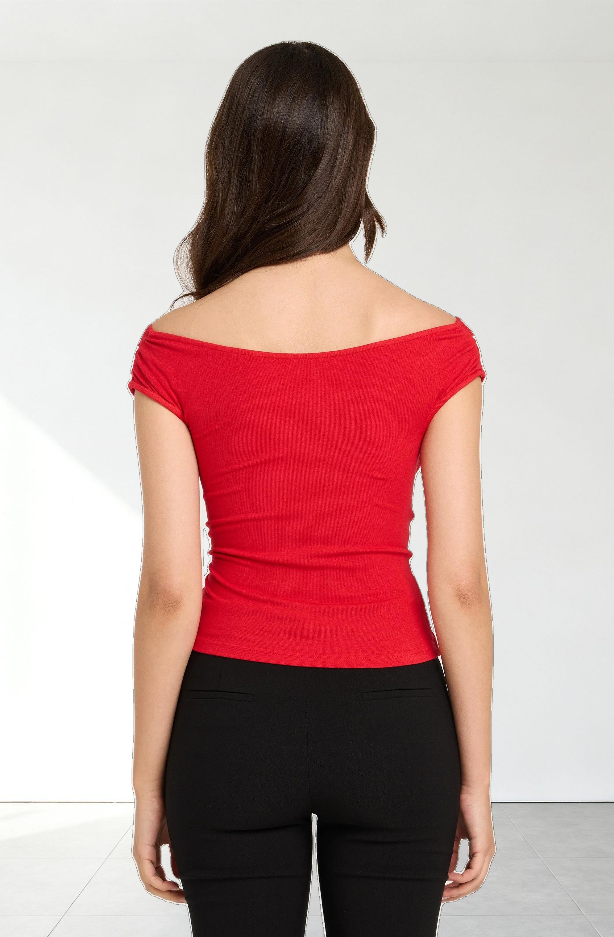 Ruched Off Shoulder Top