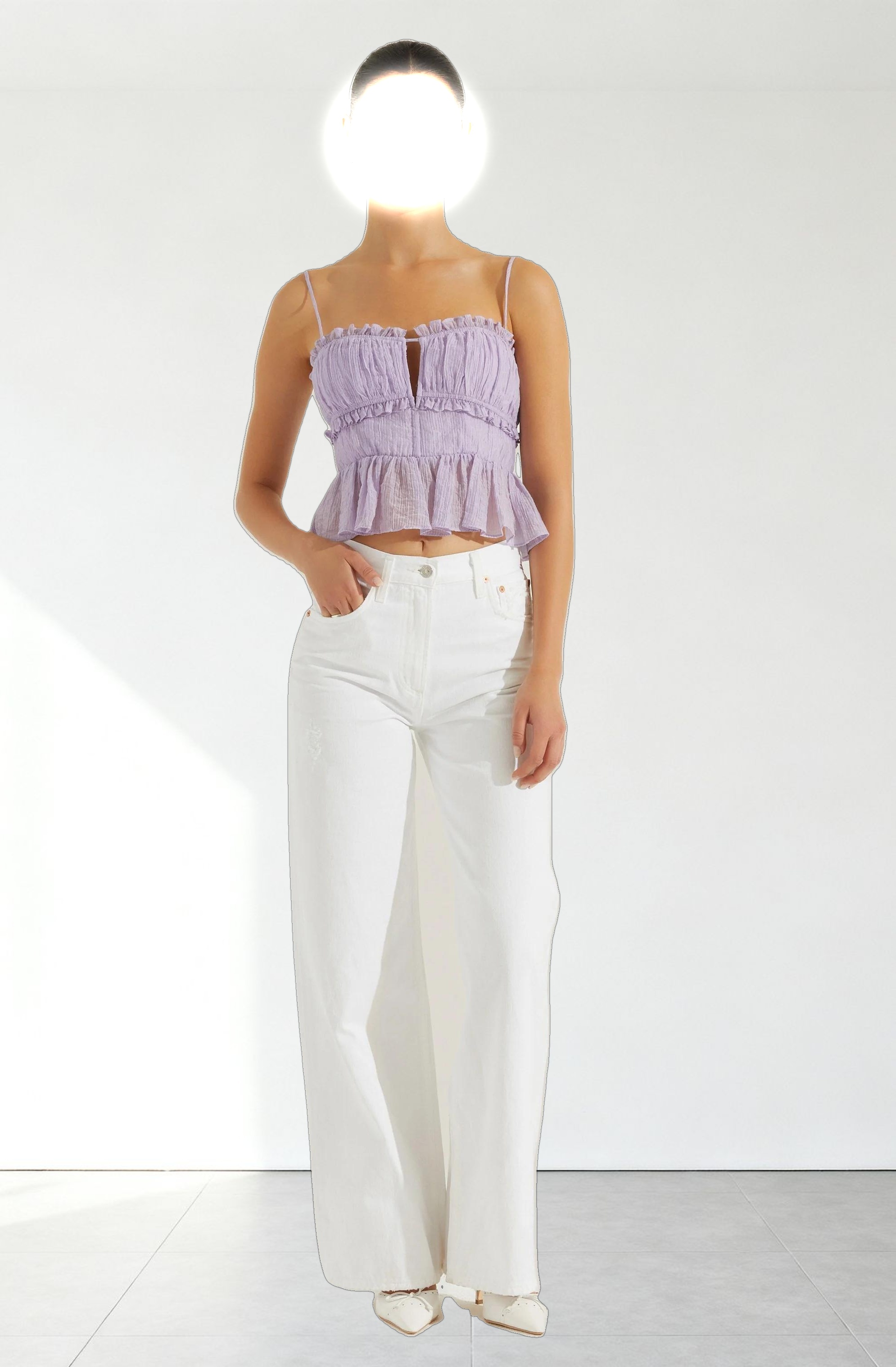 Sylvan Shirred Peplum Top