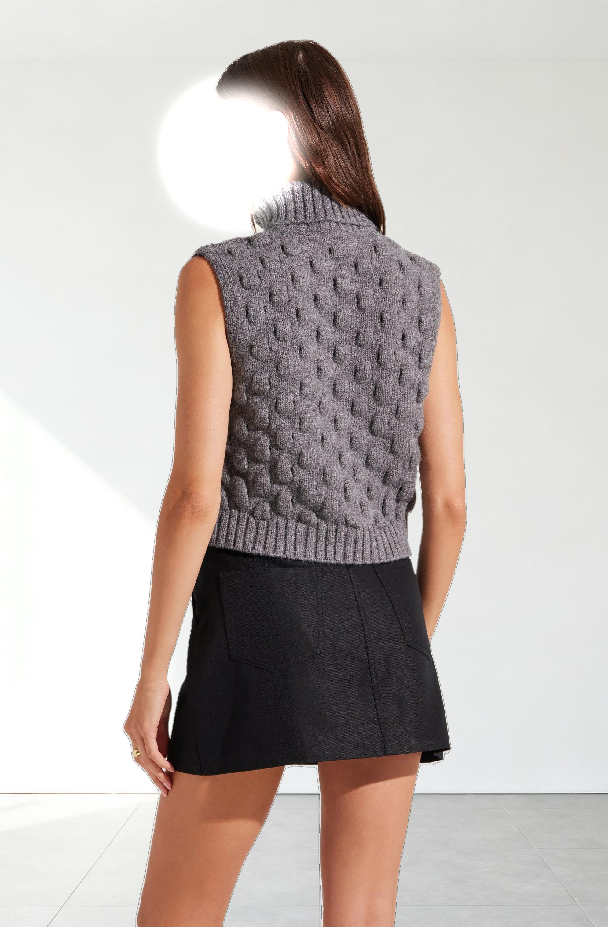 Textured Turtleneck Sweater Vest