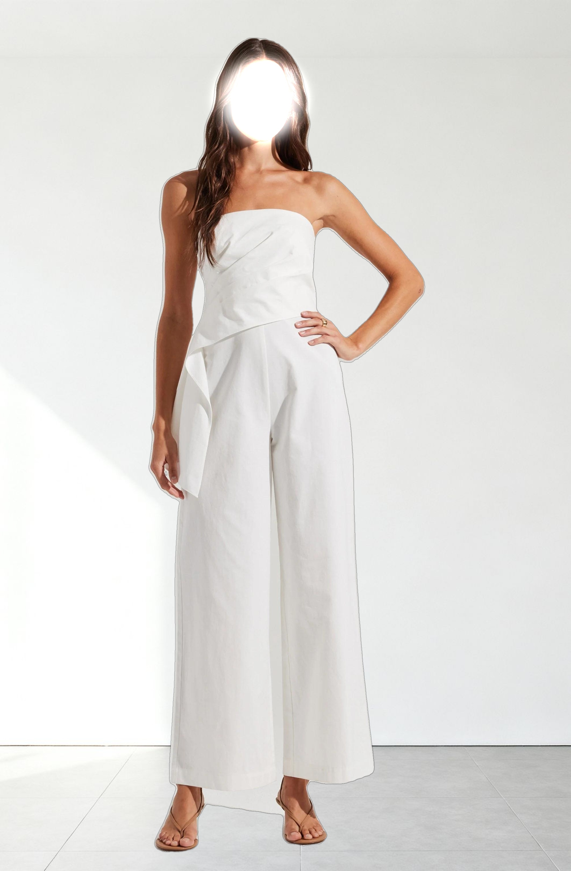 Maciel Strapless Pleated Jumpsuit