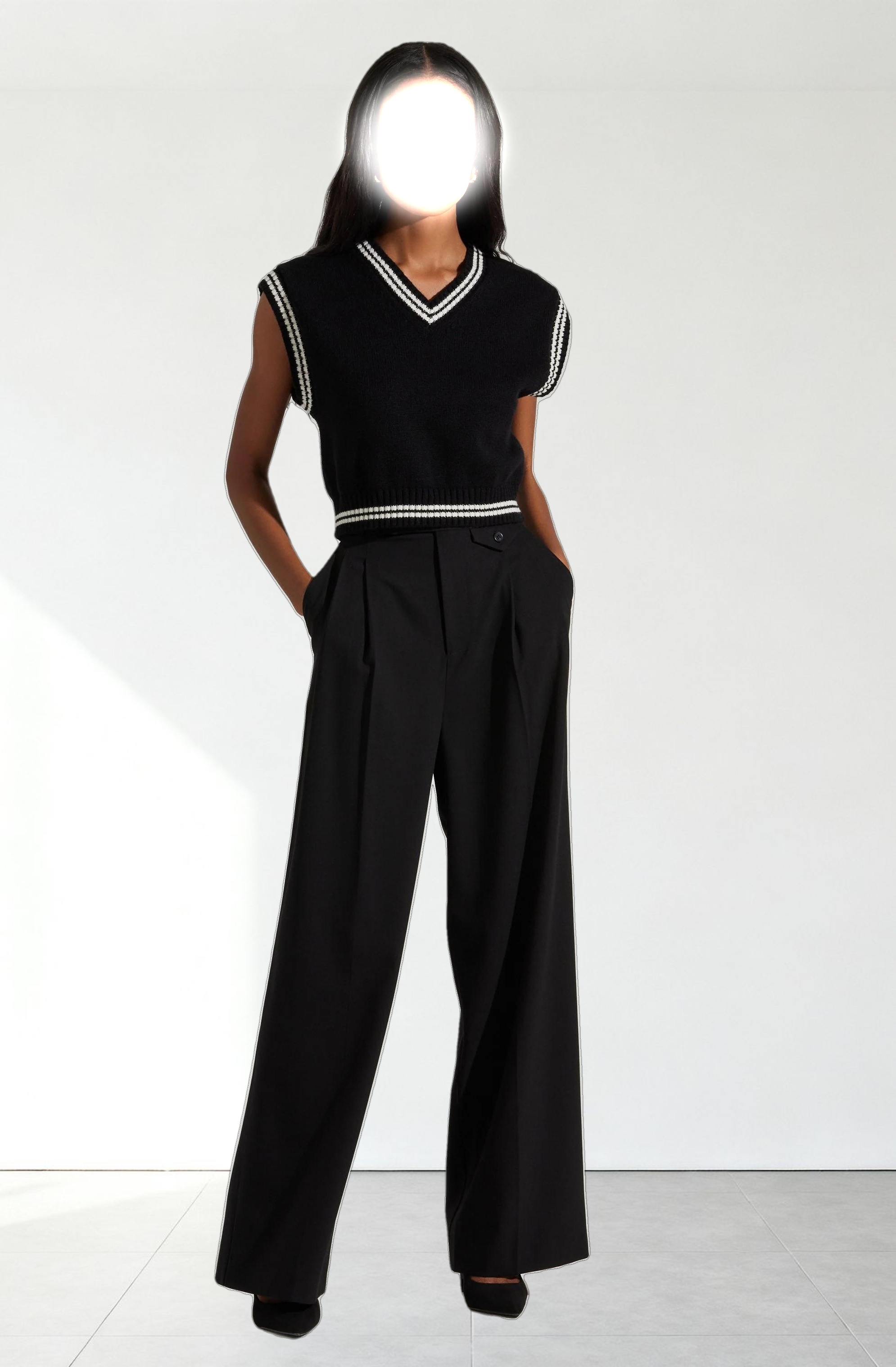 Kirby V-Neck Cropped Sweater Vest