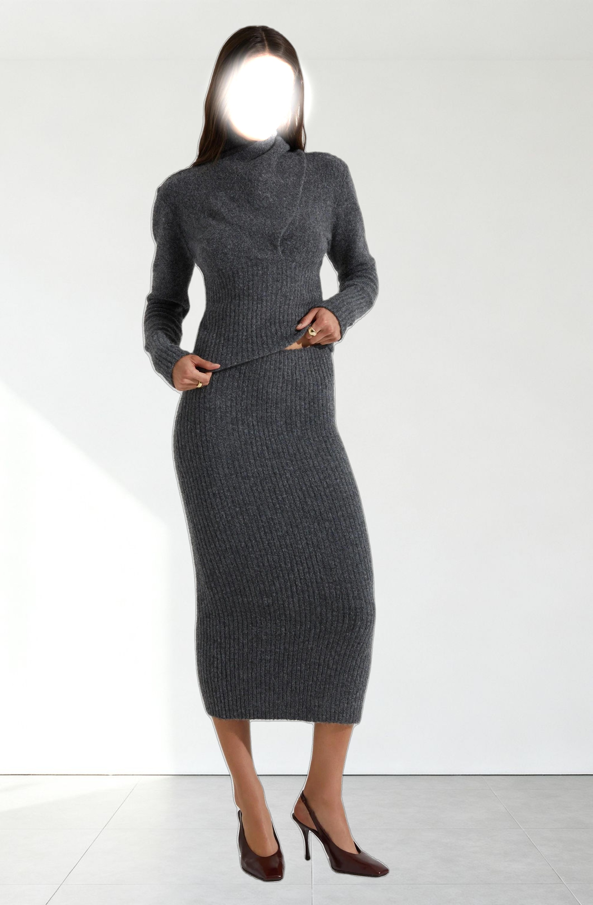 Neve High Neck Crossover Sweater