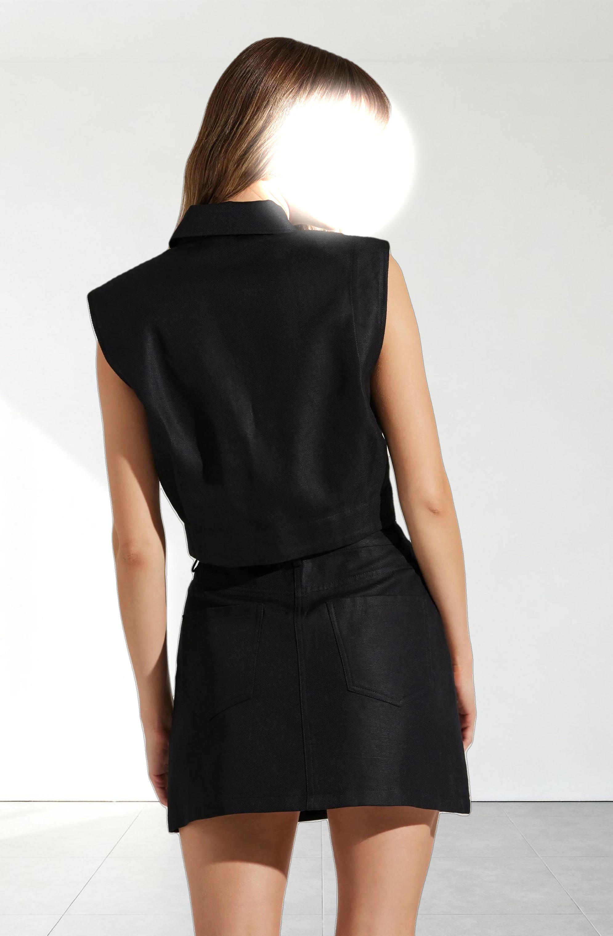 Eula Collared Cropped Vest
