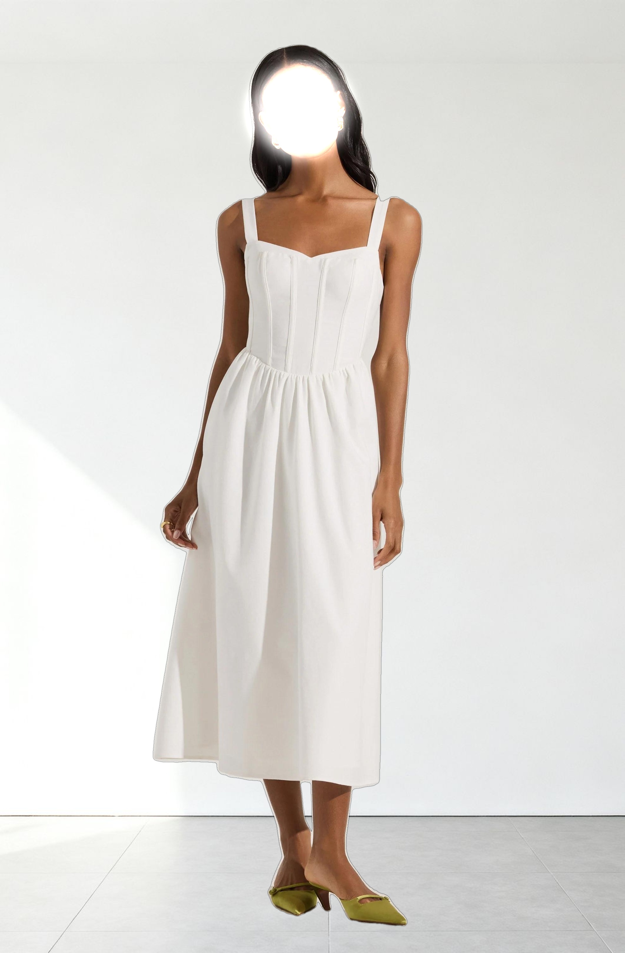 Sweetheart Corset Linen Dress