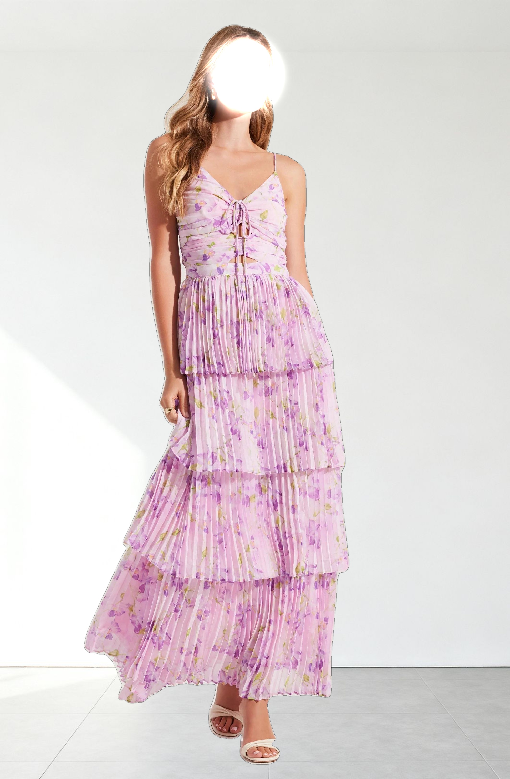 Daytona Pleated Floral Maxi Dress
