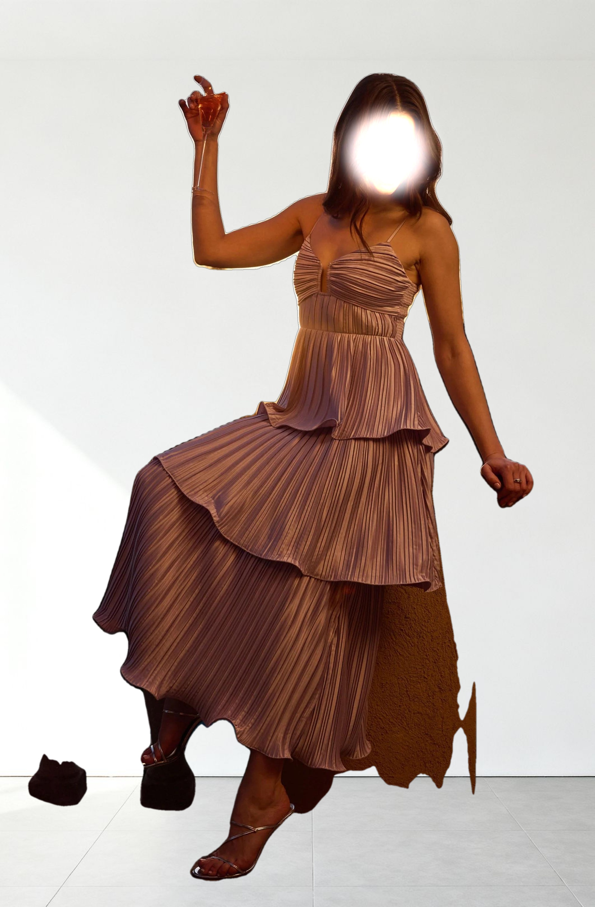 Lupin Pleated Tiered Maxi Dress