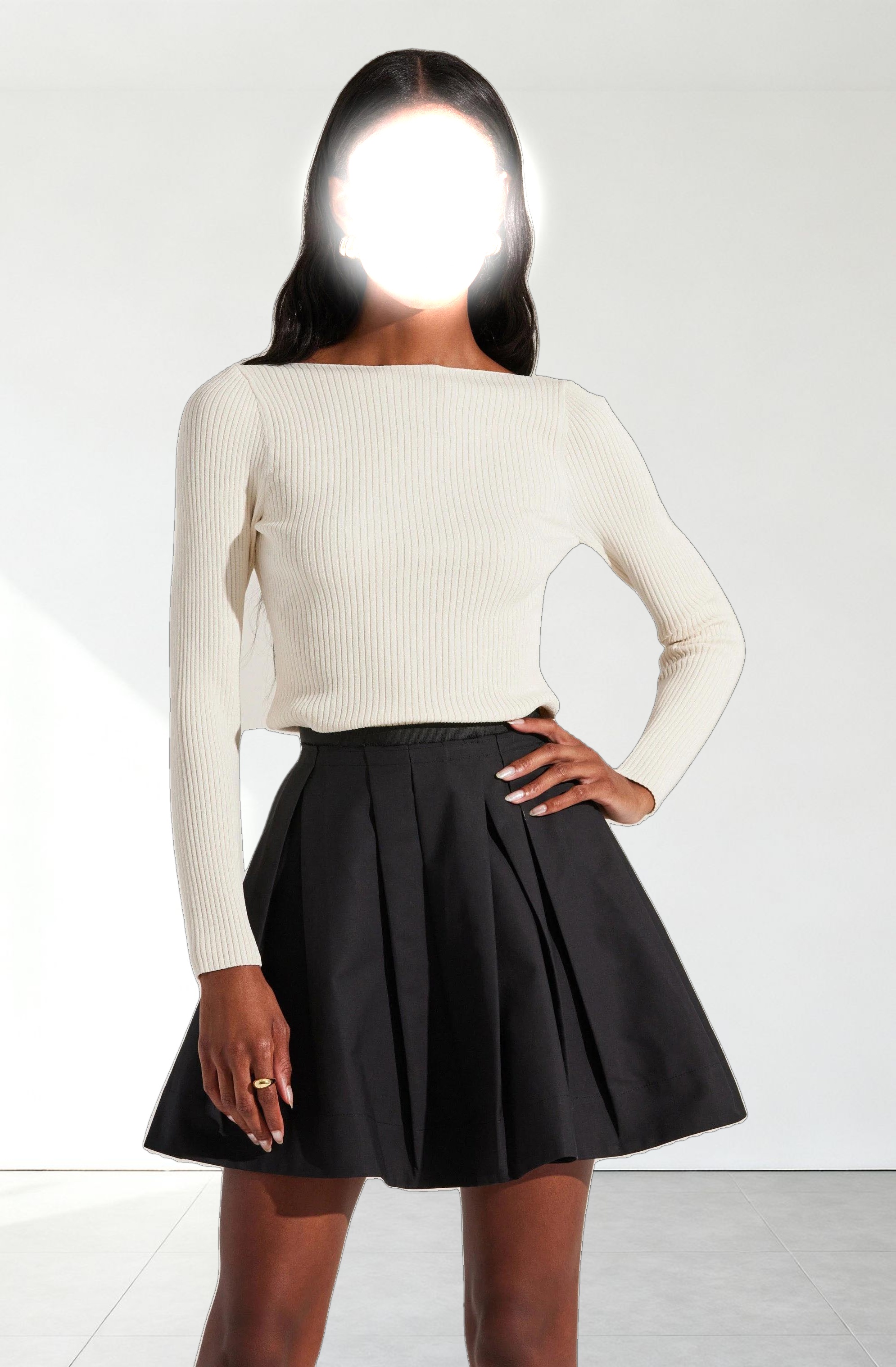 Lauryn Contrast Bow Back Sweater