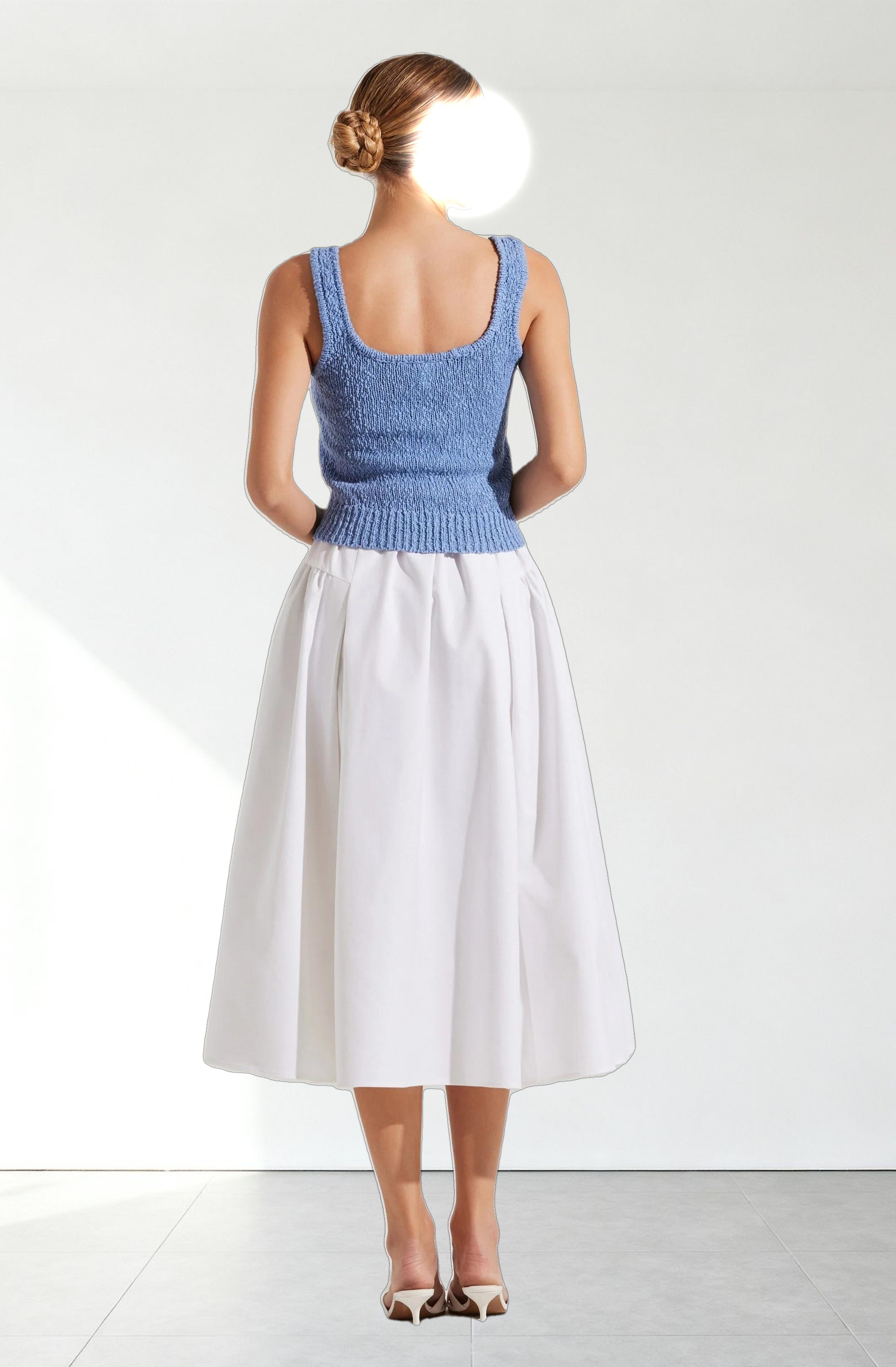 Laila Ruched Detail Midi Skirt