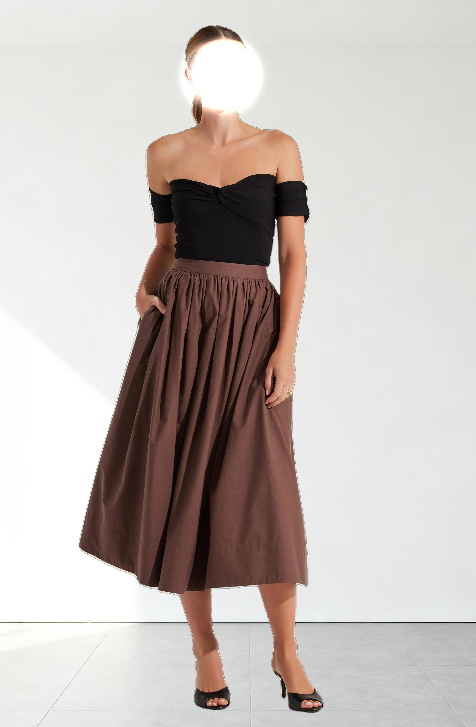 Twist Front Off Shoulder Top